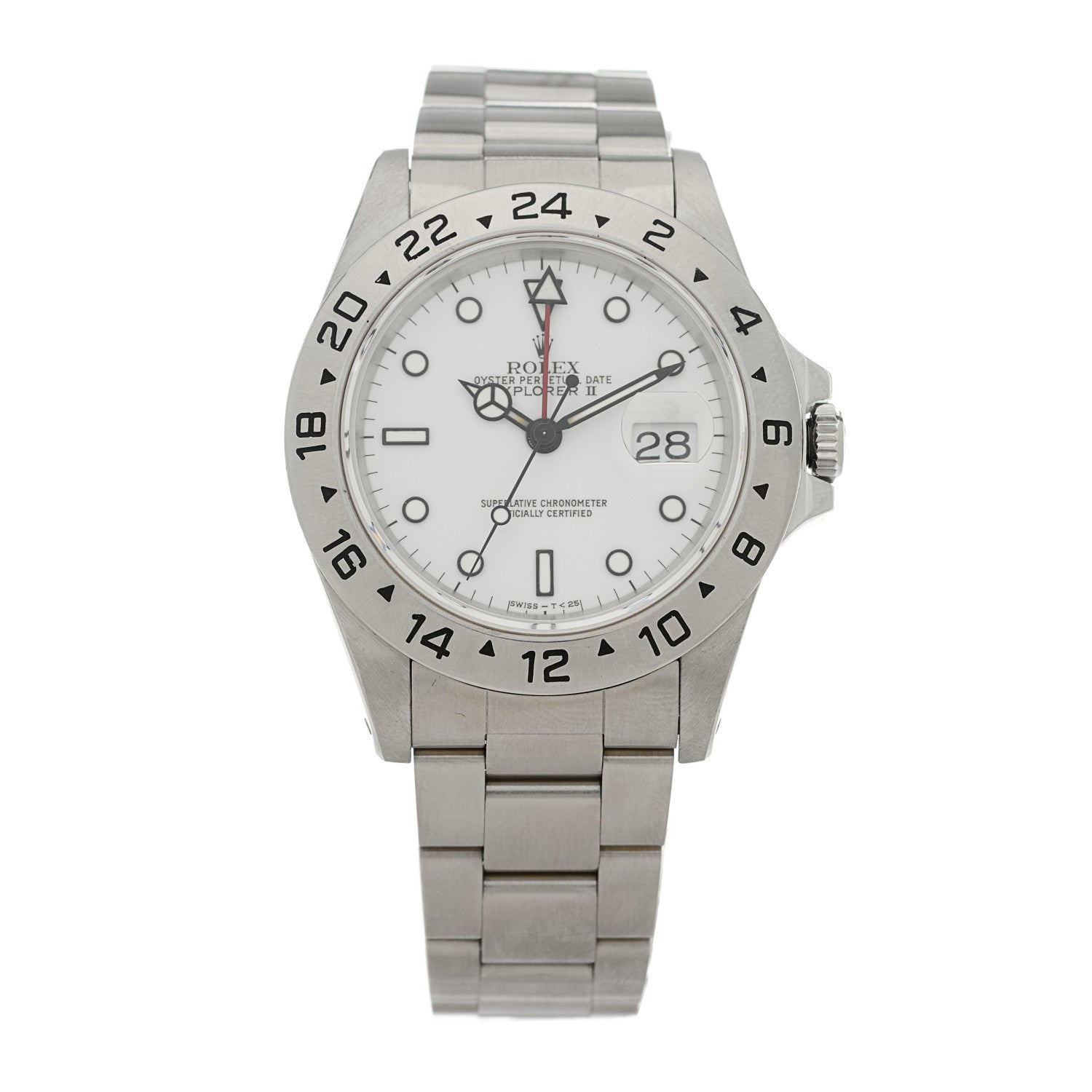 Rolex Stainless Steel 40mm Oyster Perpetual Date Explorer II Watch White 16570 1 of 4