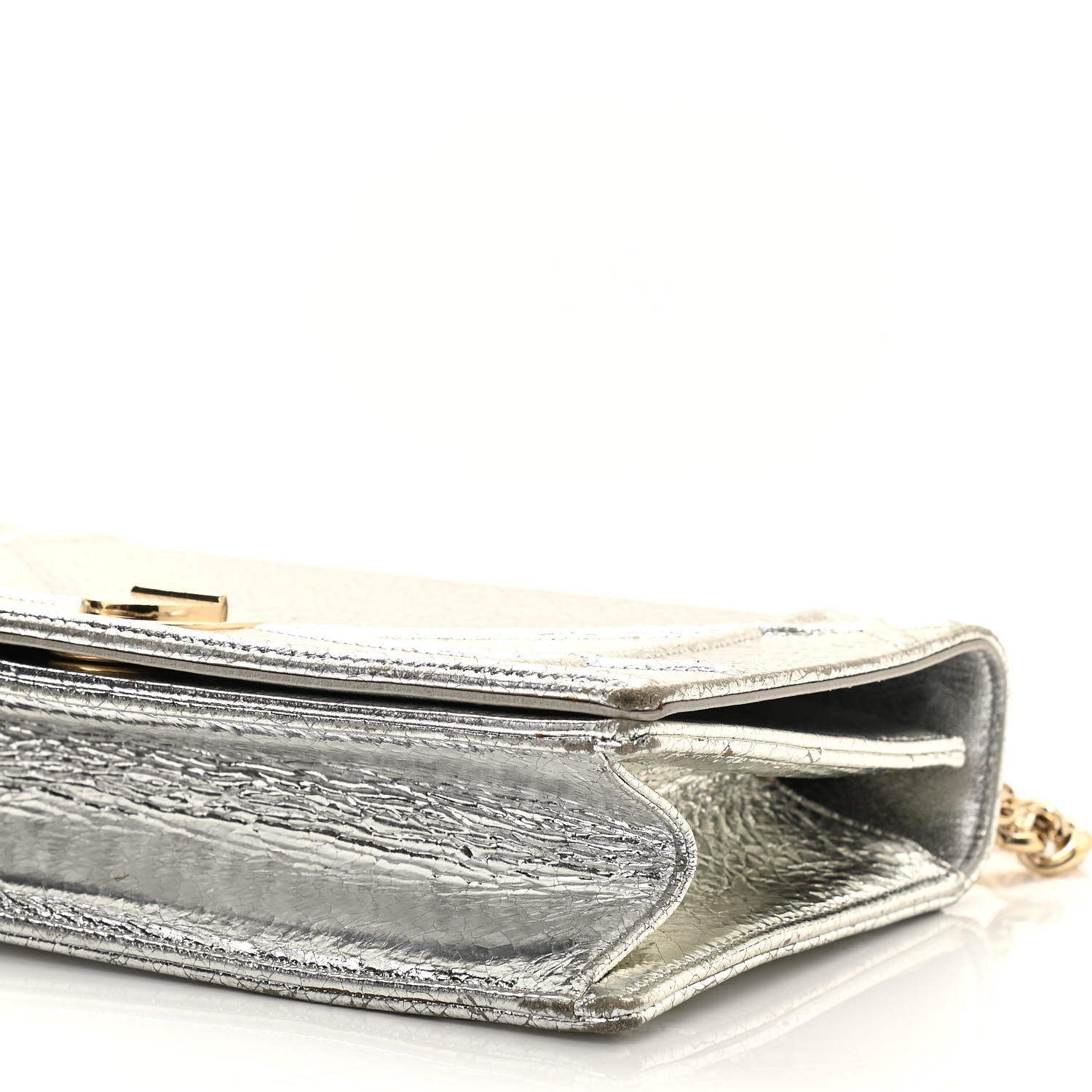 Christian Dior Metallic Ceramic Effect Deerskin Medium Diorama Flap Bag Silver 10 of 14