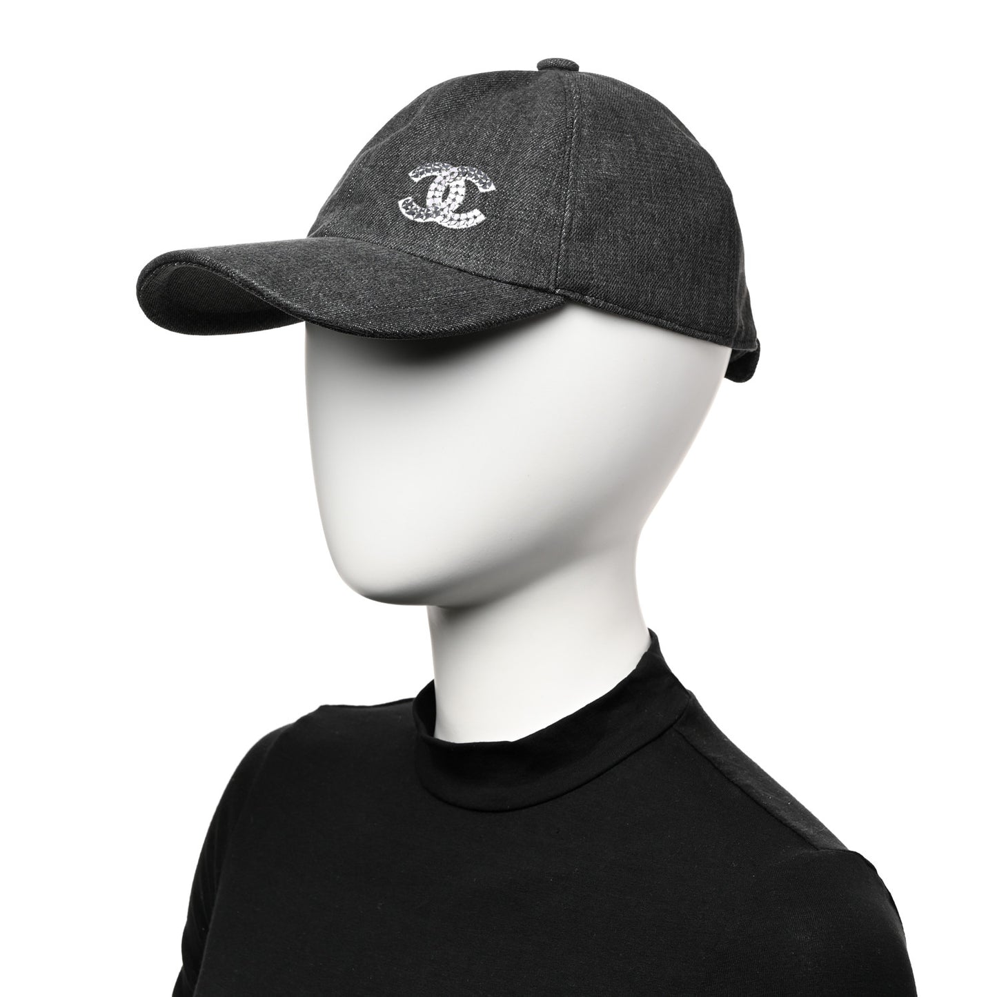 Cotton Sequin CC Cap Hat Black
