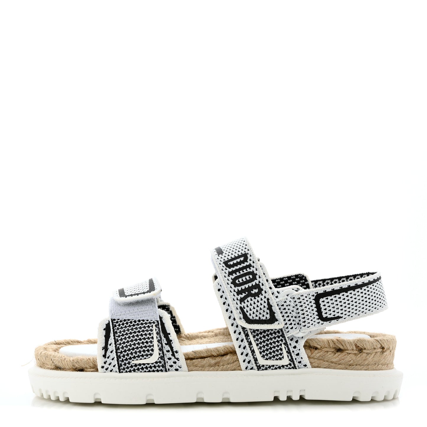 Technical Knit Jute Dioract 10mm Sandals 36 White Black