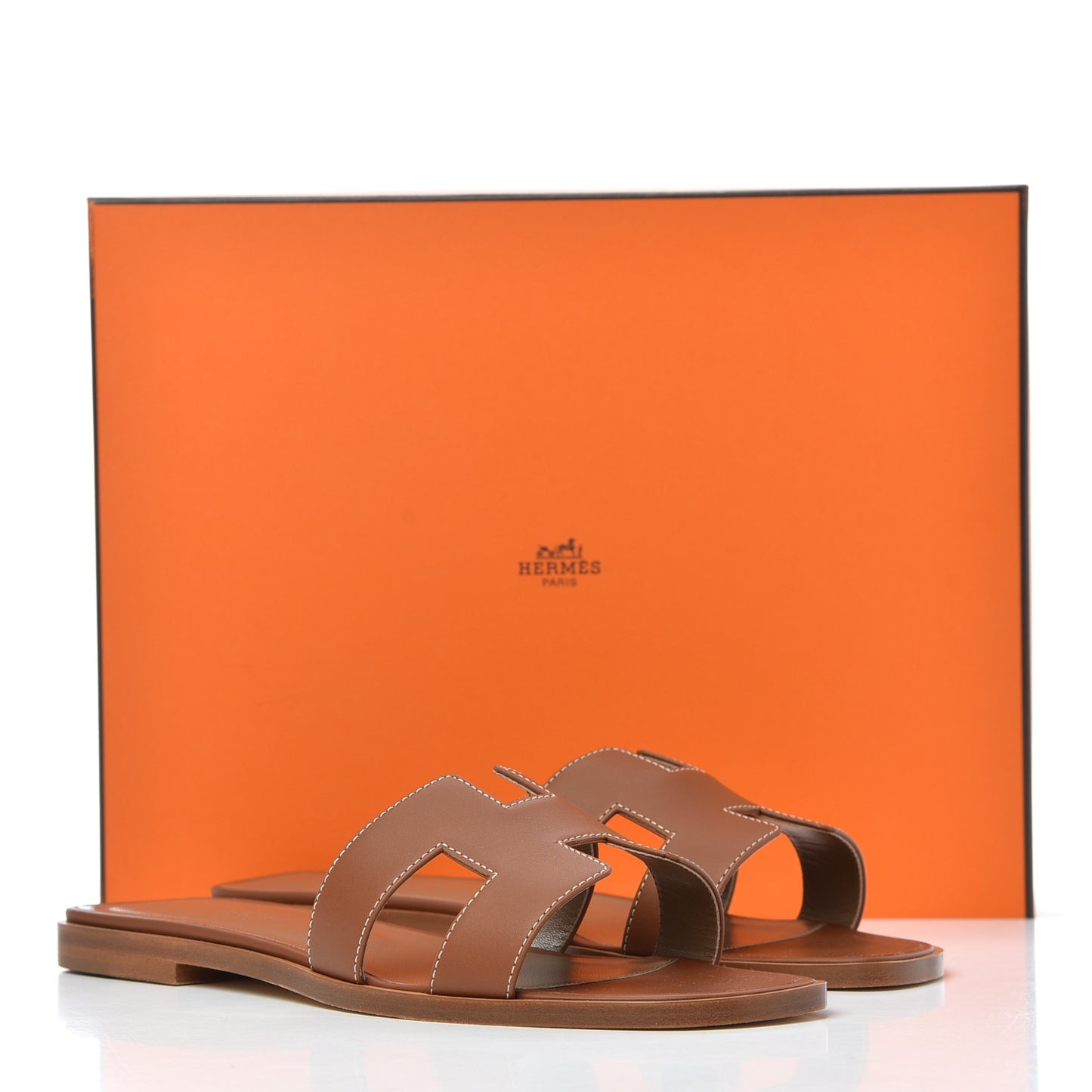 Box Calfskin Oran Sandals 38 Gold