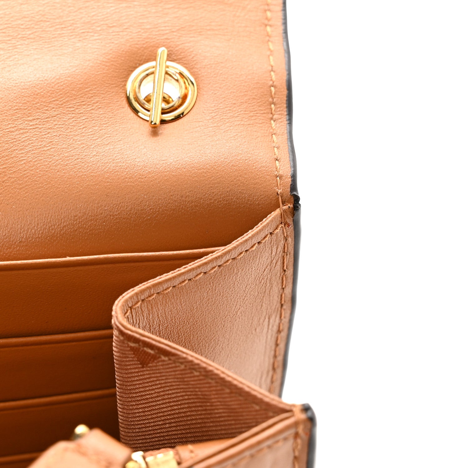 MCM Visetos Studded Chain Wallet Cognac 13 of 14