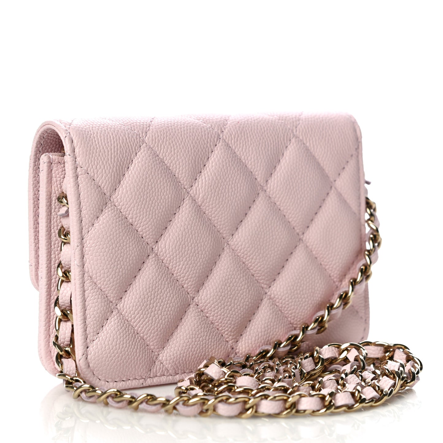 Caviar Quilted Mini Chain Bag Pink