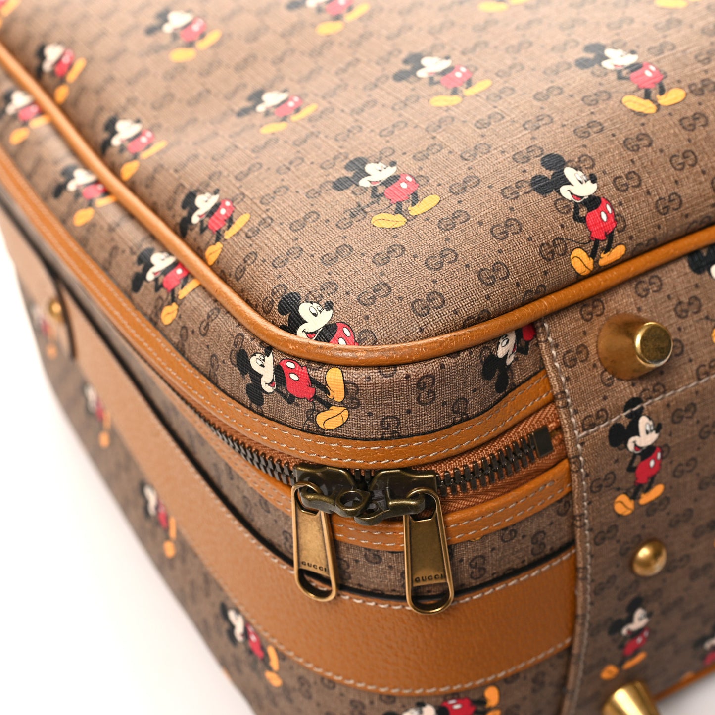 X DISNEY Mini Vintage GG Supreme Monogram Mickey Mouse Small Suitcase Beige Vintage Sun Oil