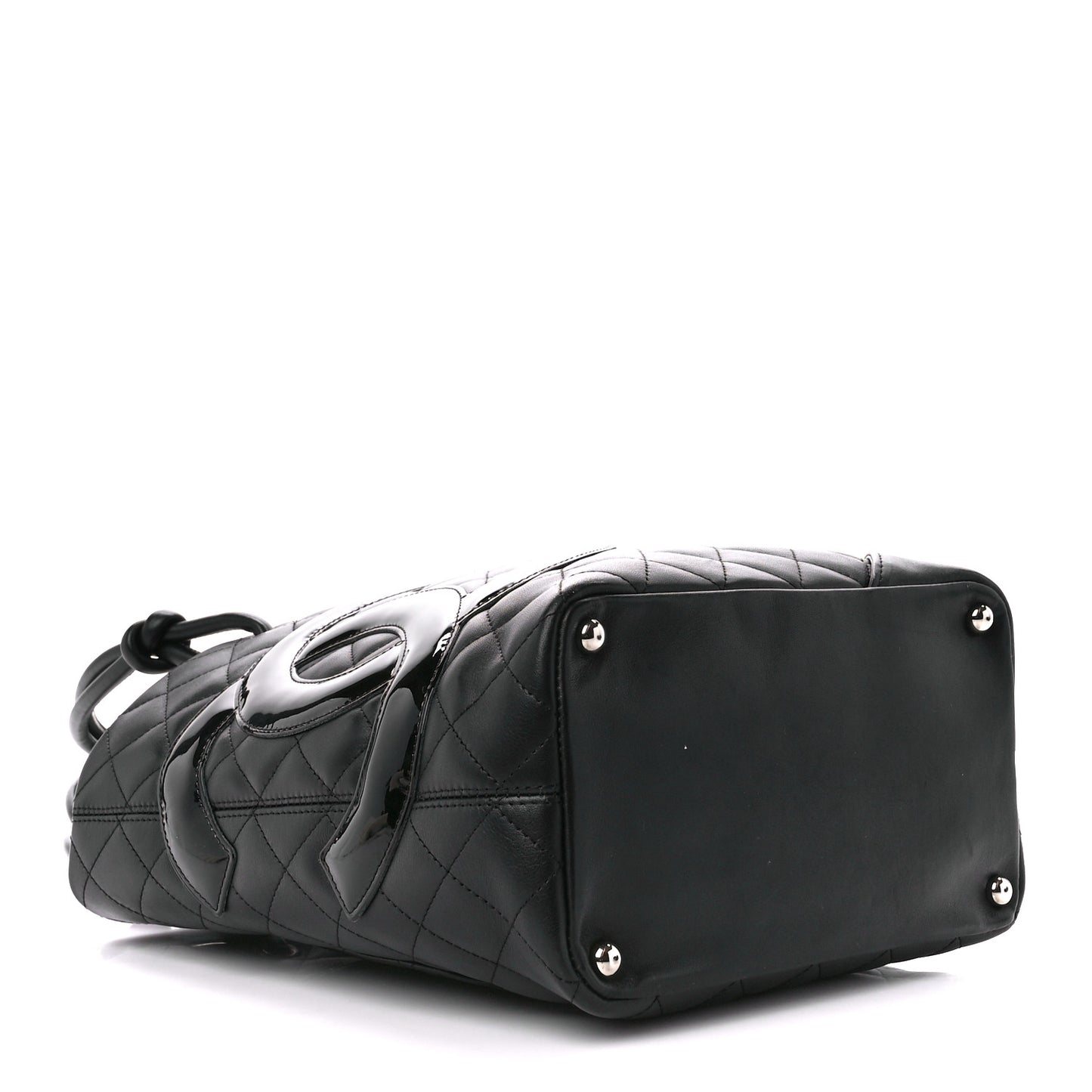 Calfskin Quilted Medium Cambon Tote Black