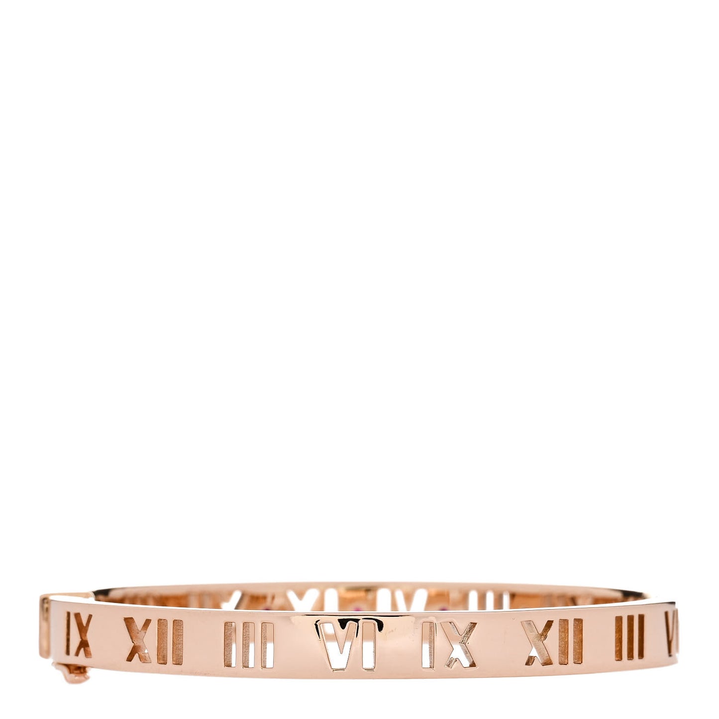 18K Rose Gold Ruby Atlas Pierced Hinged Bangle Bracelet