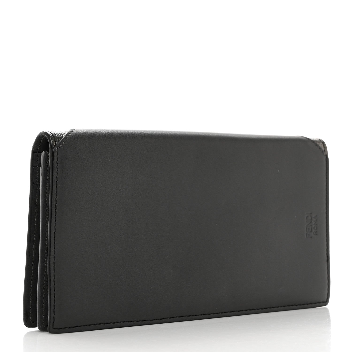 Fendi Vitello Century Elite Monster Eyes Continental Wallet Asfalto Graphite 3 of 9