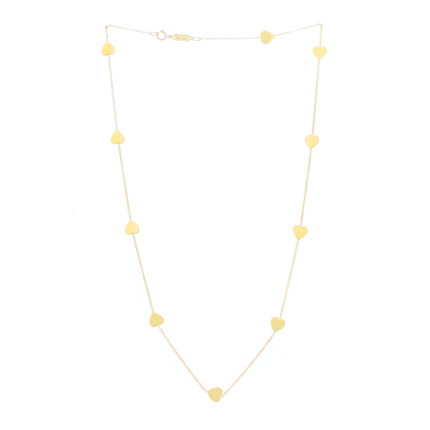 18K Yellow Gold Heart By The Inch Necklace