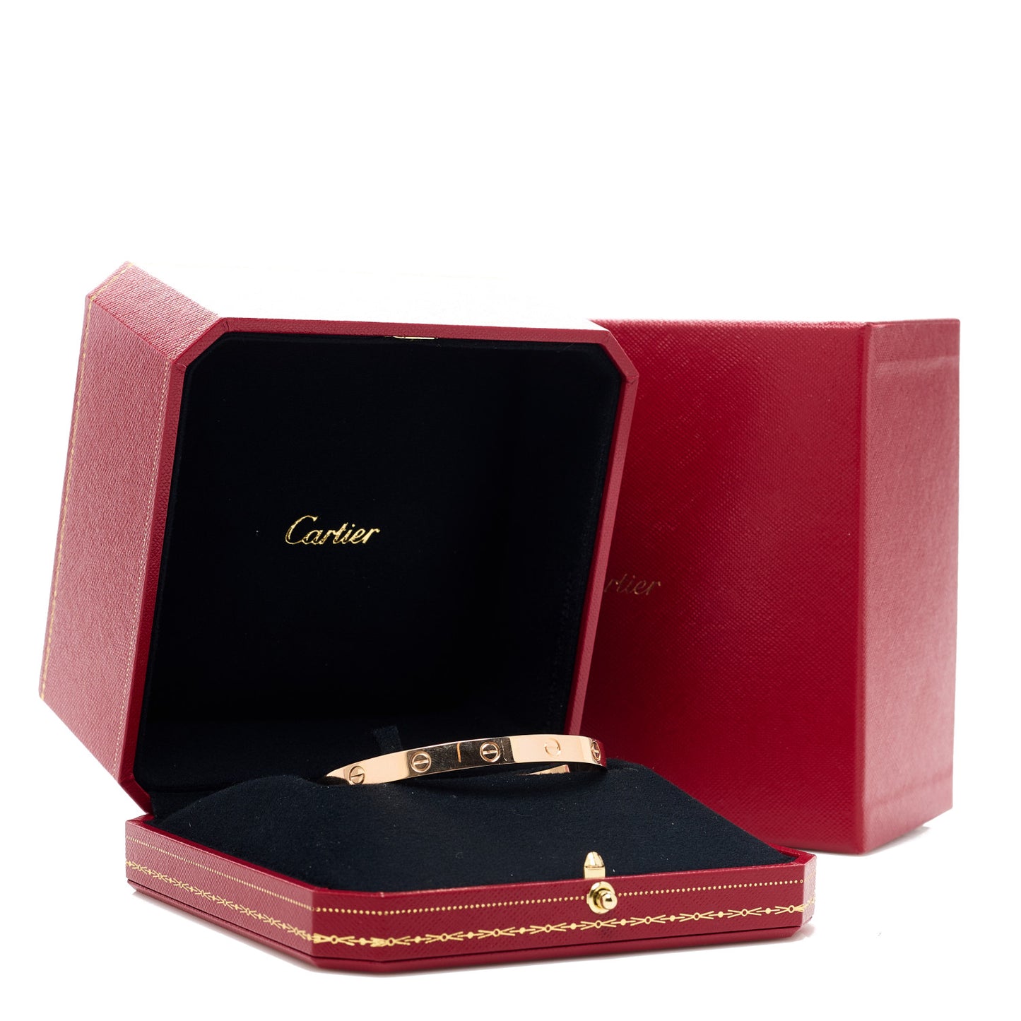 18K Pink Gold LOVE Cuff Bracelet 19