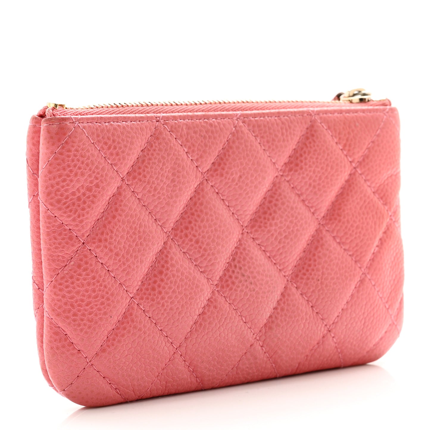 Caviar Quilted Small Cosmetic Case Pink
