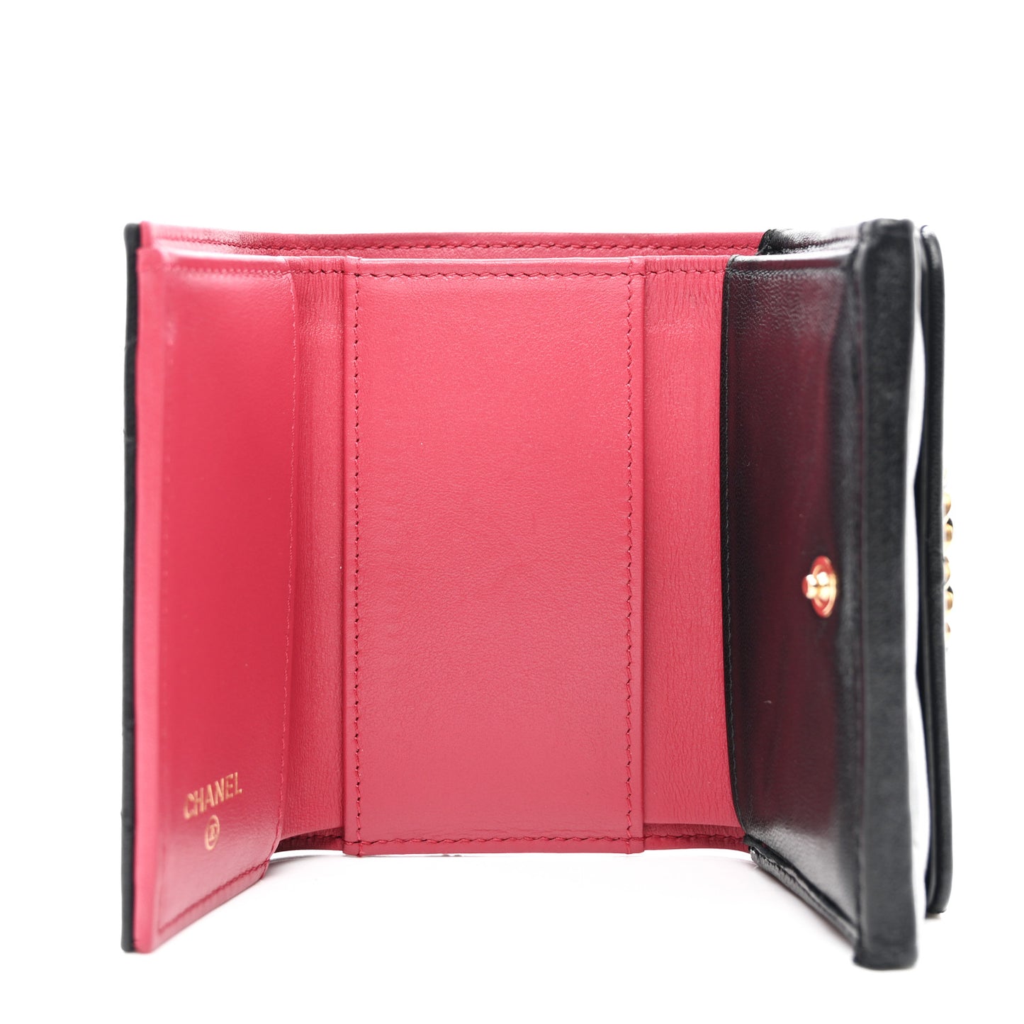Lambskin Quilted Chanel 19 Flap Card Holder Black