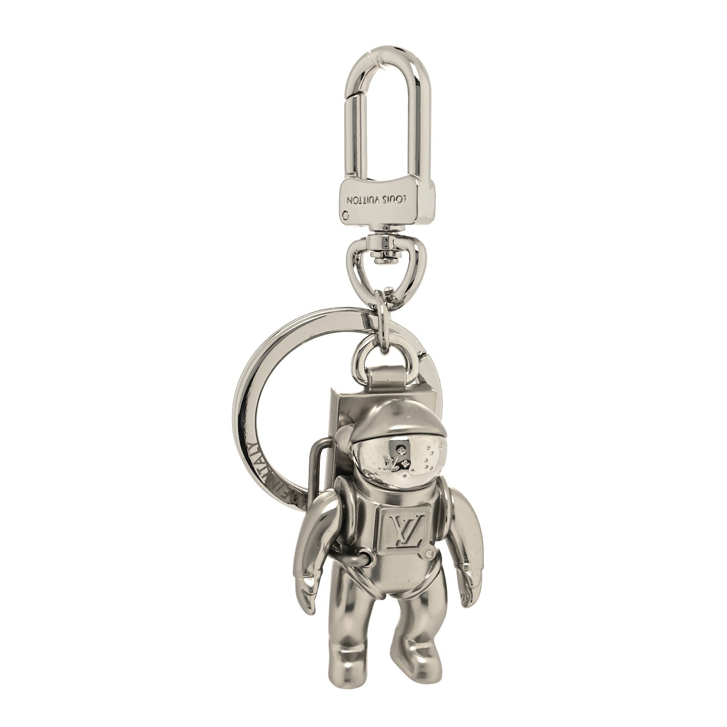 Metal Spaceman Figurine Bag Charm Key Holder Silver