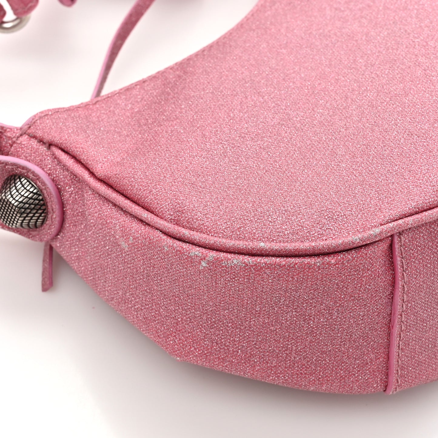 Sparkling Fabric Le Cagole Shoulder Bag XS Sweet Pink