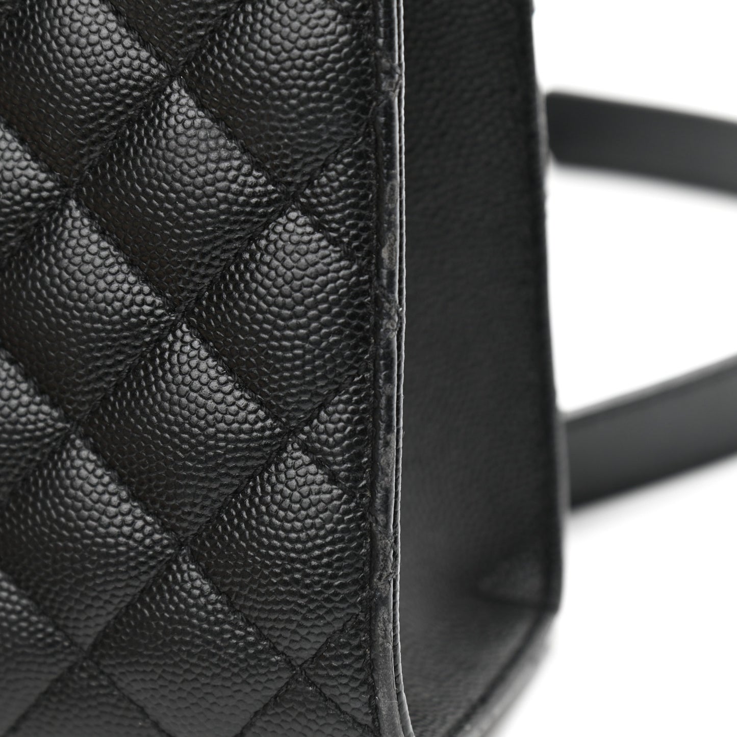 Grain De Poudre Textured Mixed Matelasse Large Triquilt Monogram Monochrome Satchel Black