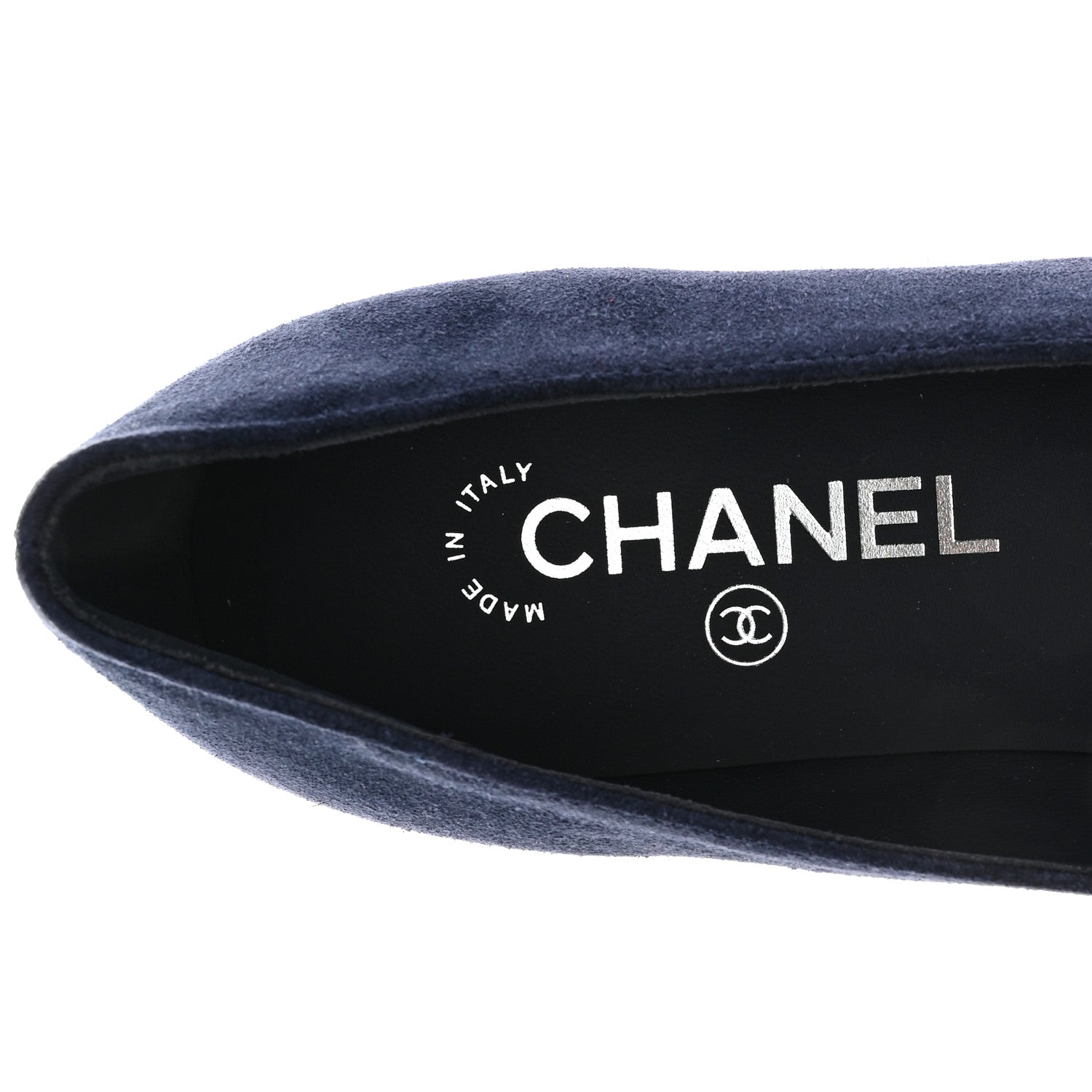 Chanel Suede Cap Toe Ballerina Flats 37 Navy 7 of 8