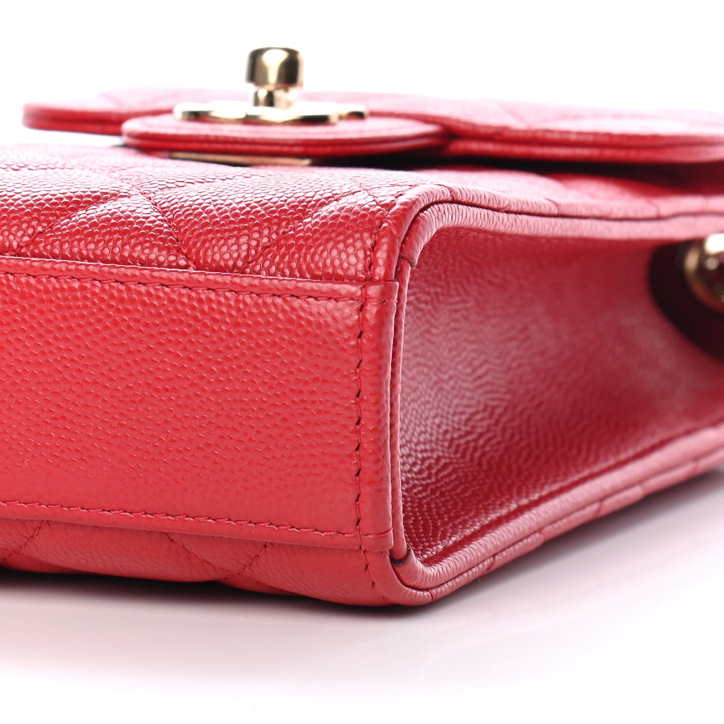 Caviar Quilted Classic Phone Holder Red