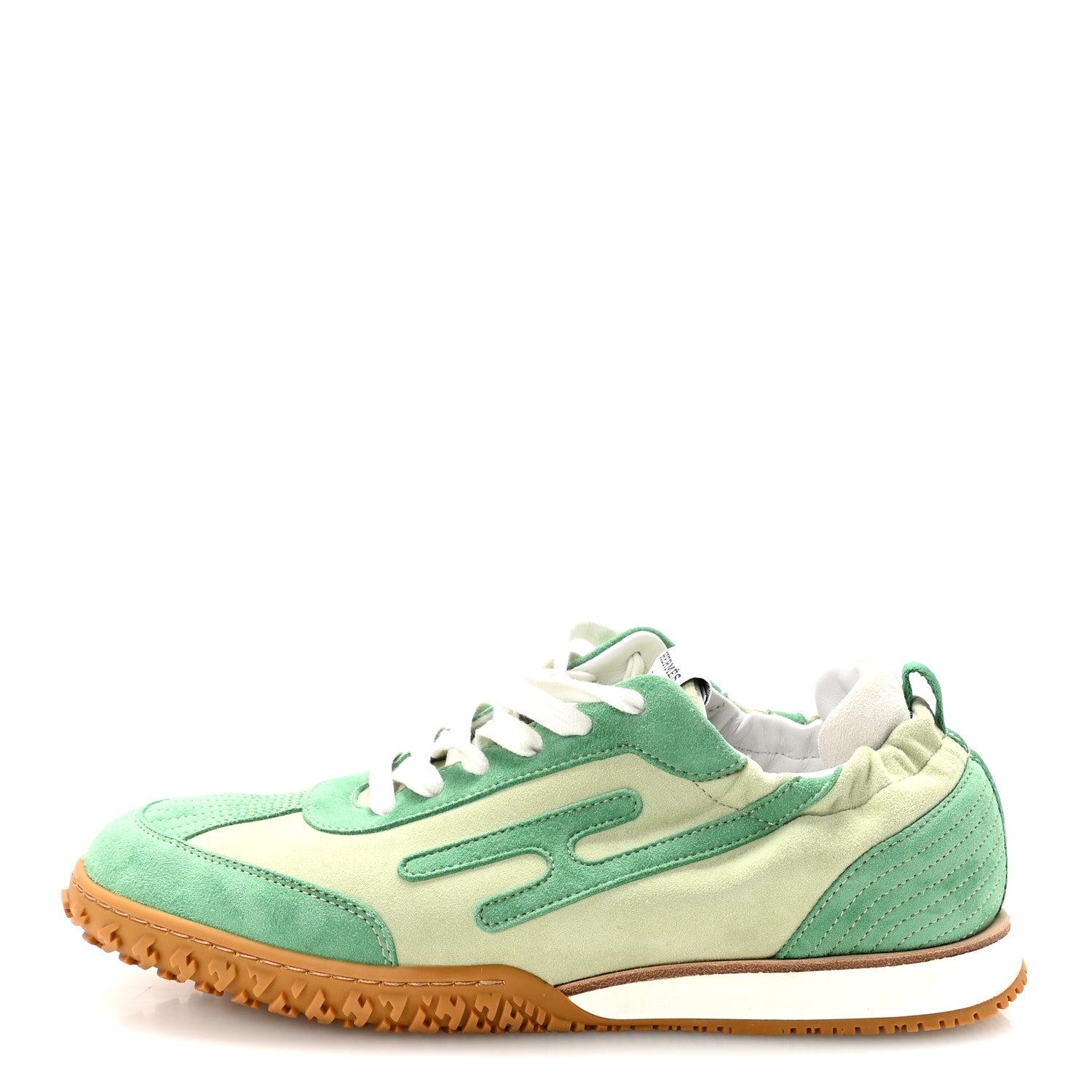 Hermes Suede Goatskin Jet Sneakers 38.5 Vert De Mer Vert Opaline