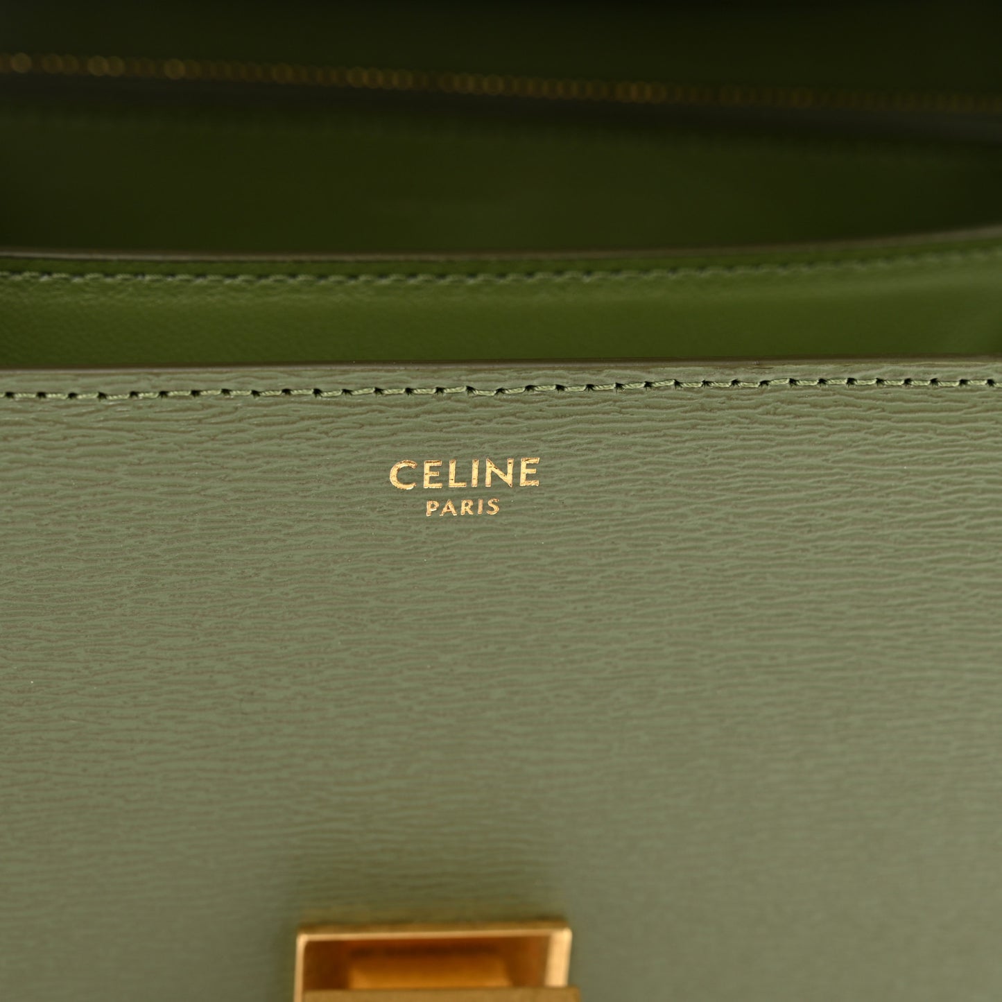 Liege Calfskin Medium Classic Box Flap Bag Army Green