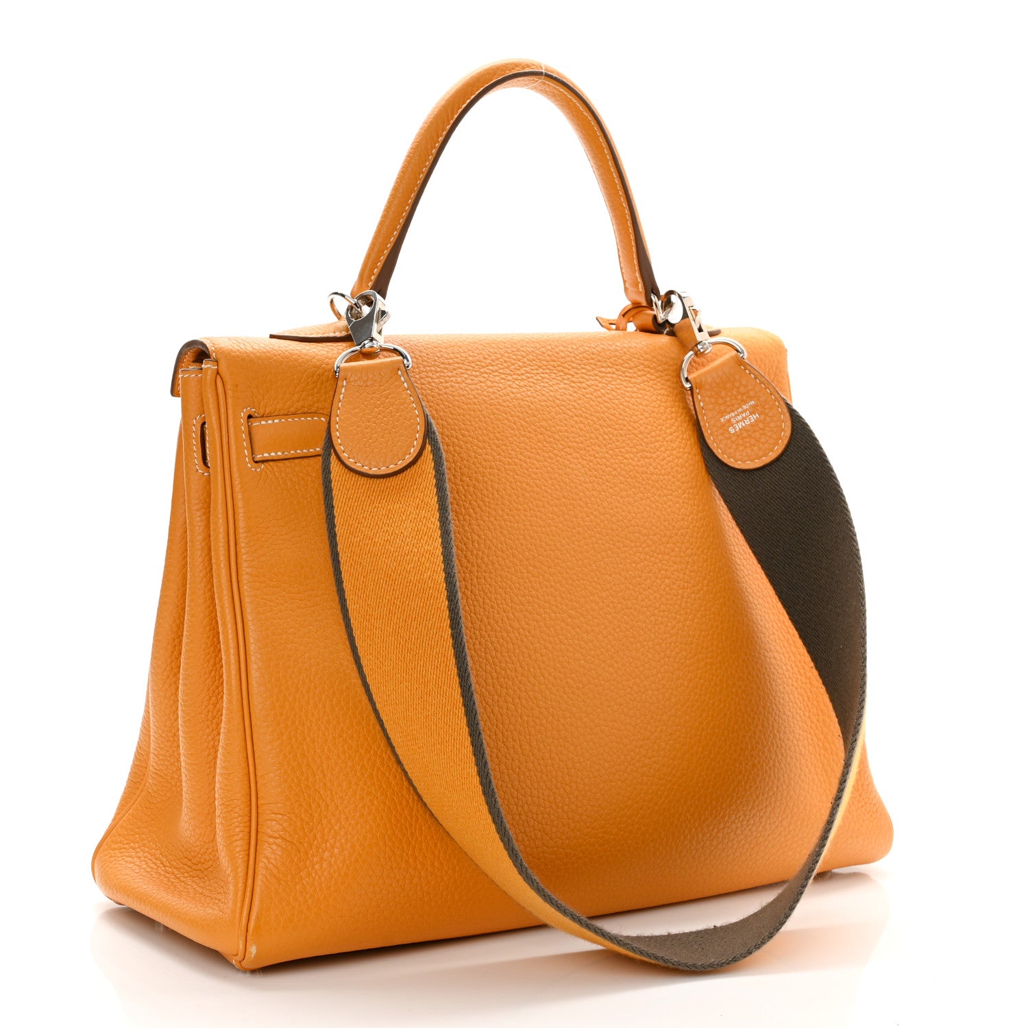 Hermes Taurillon Clemence Kelly Retourne 35 Moutarde Etain 3 of 21