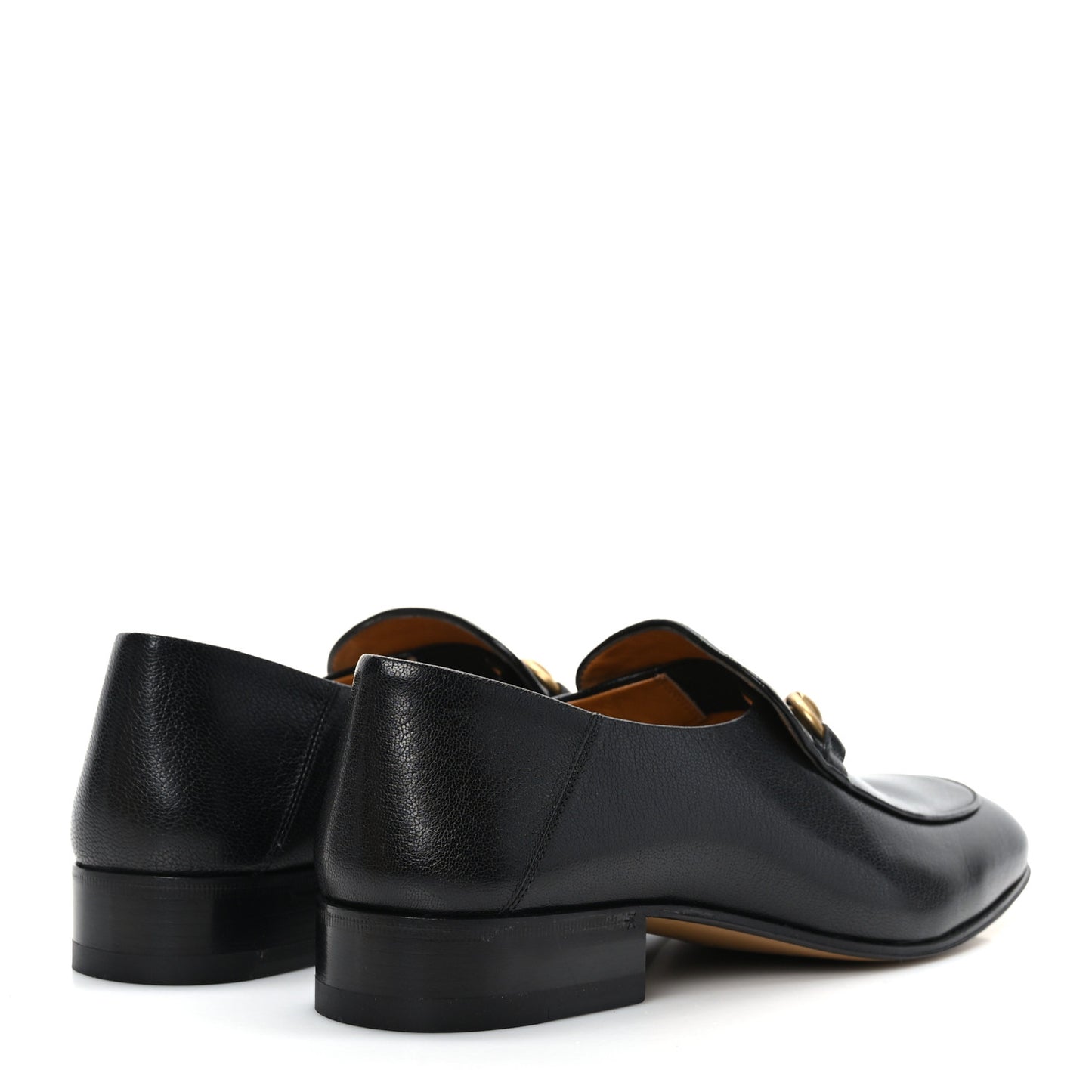 Goatskin Womens Horsebit Mid-Heel Loafers 38 Black