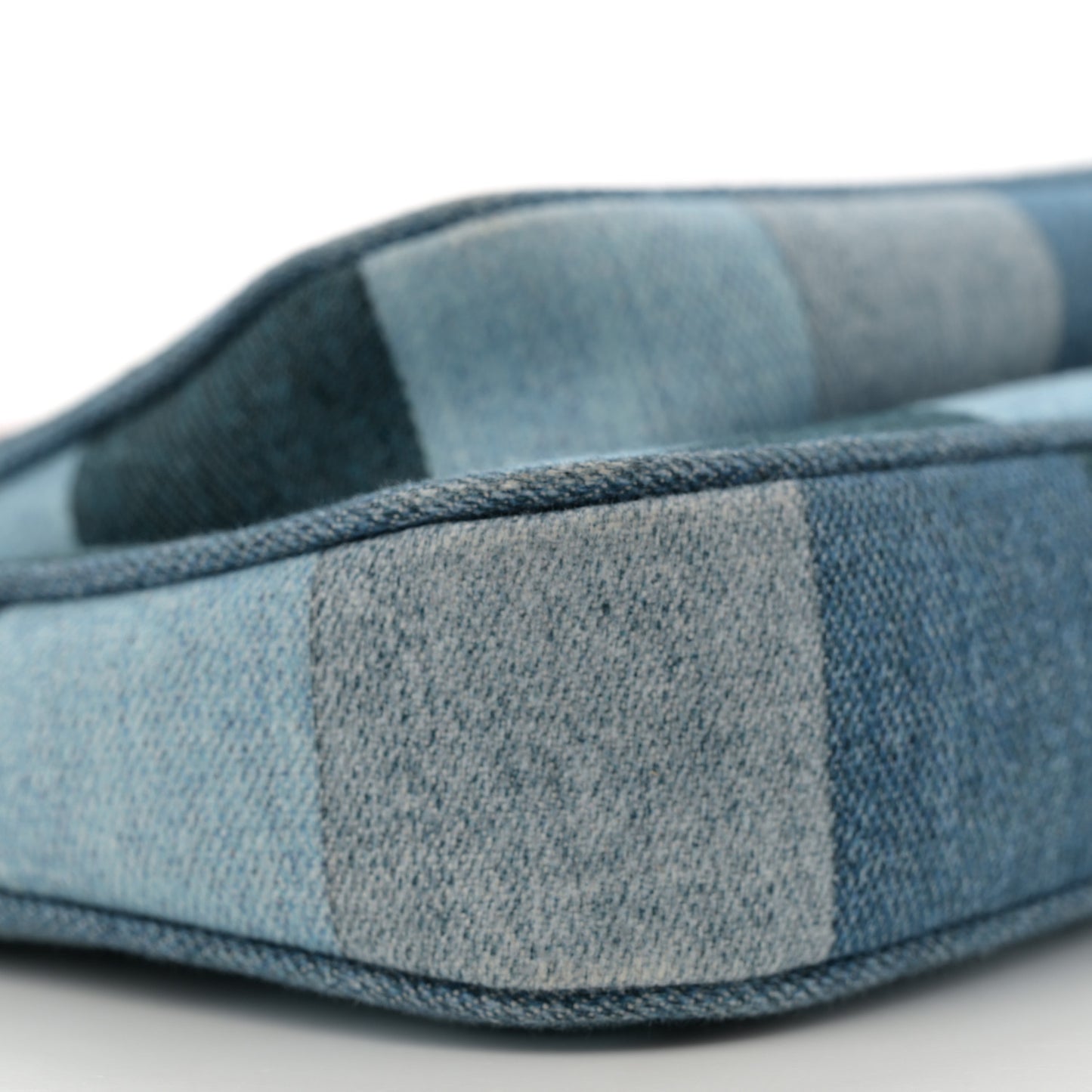 Denim Damier Monogram Patchwork Multi Pochette Accessories Blue Rouge