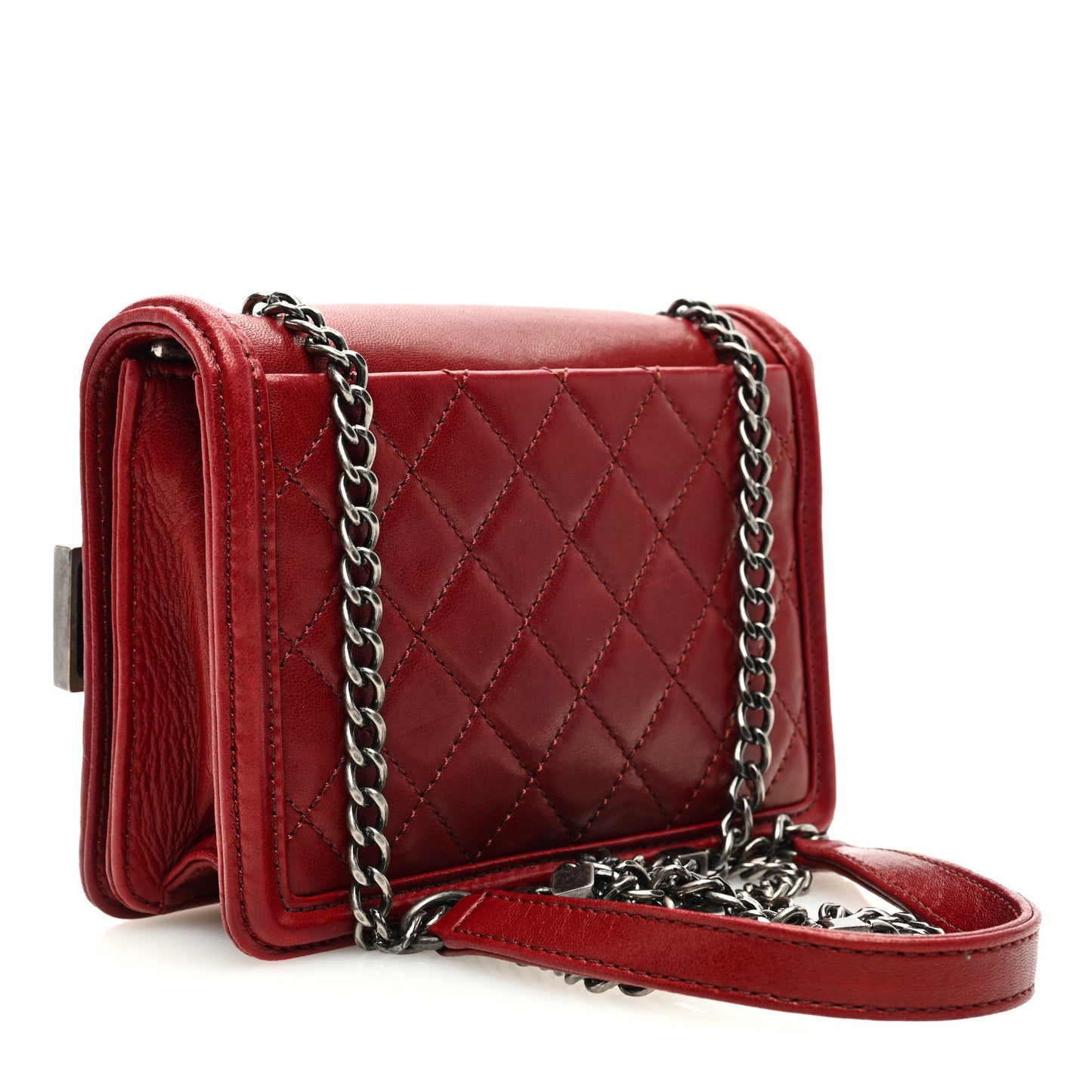 Lambskin Plexiglass Boy Brick Burgundy