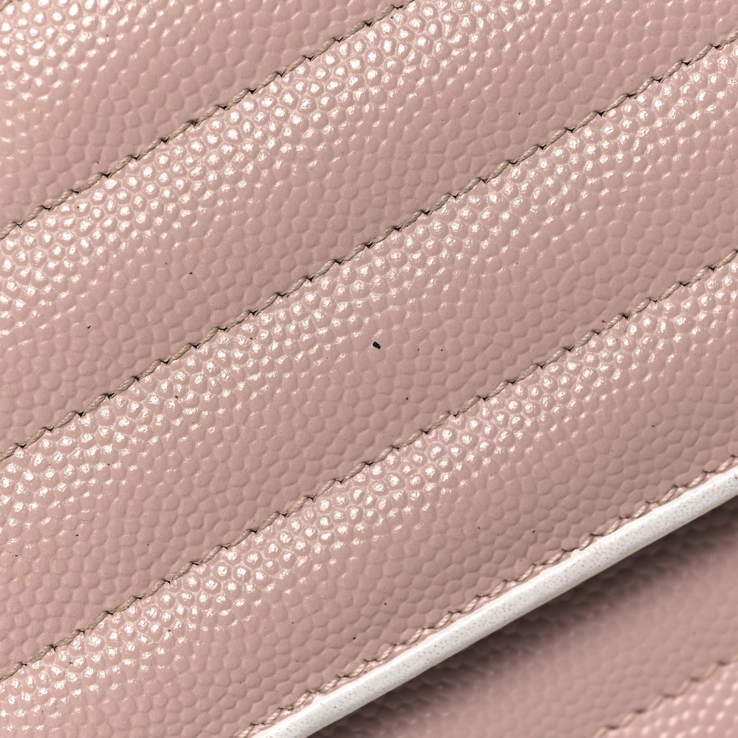 Grain De Poudre Matelasse Chevron Monogram Envelope Chain Wallet Pink White
