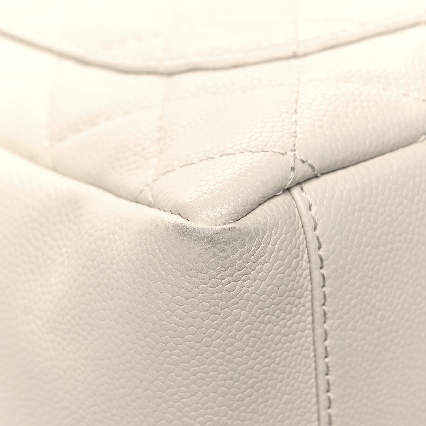 Caviar Quilted Grand Shopping Tote GST White