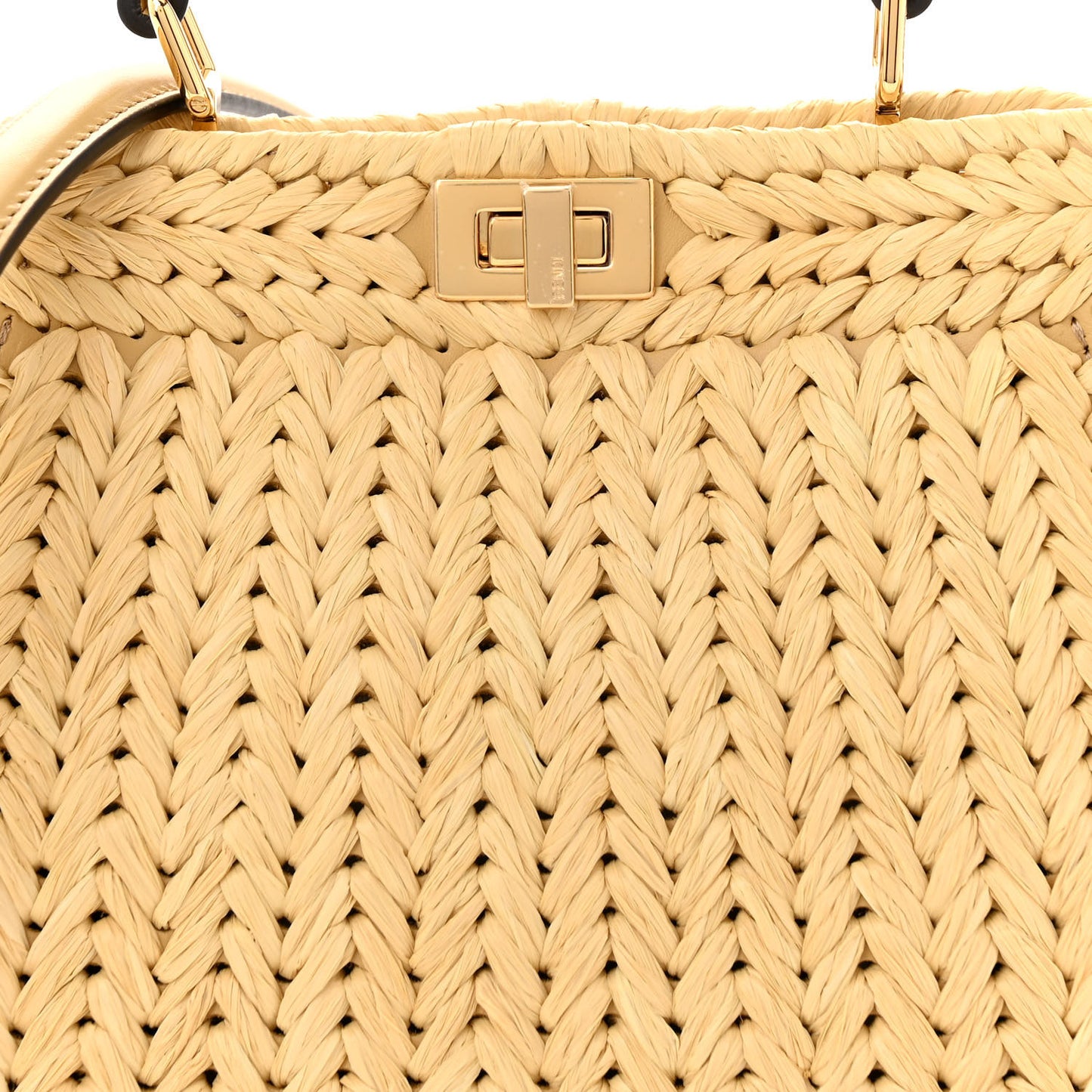 Paglia Vitello King Nappa Woven Petite Peekaboo I SEE U Satchel Sahara