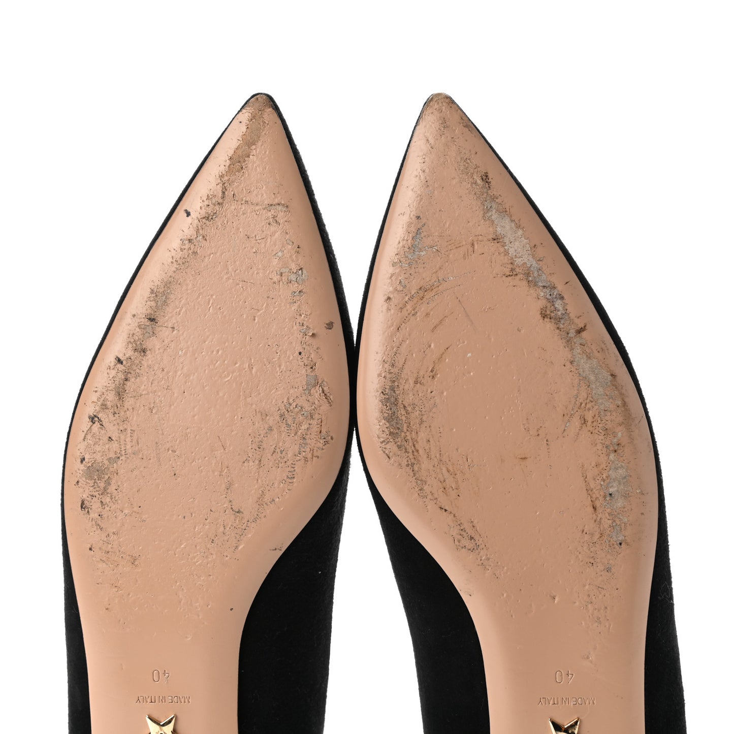 Suede Laminate Dioramour Ballet Flats 40 Black Gold