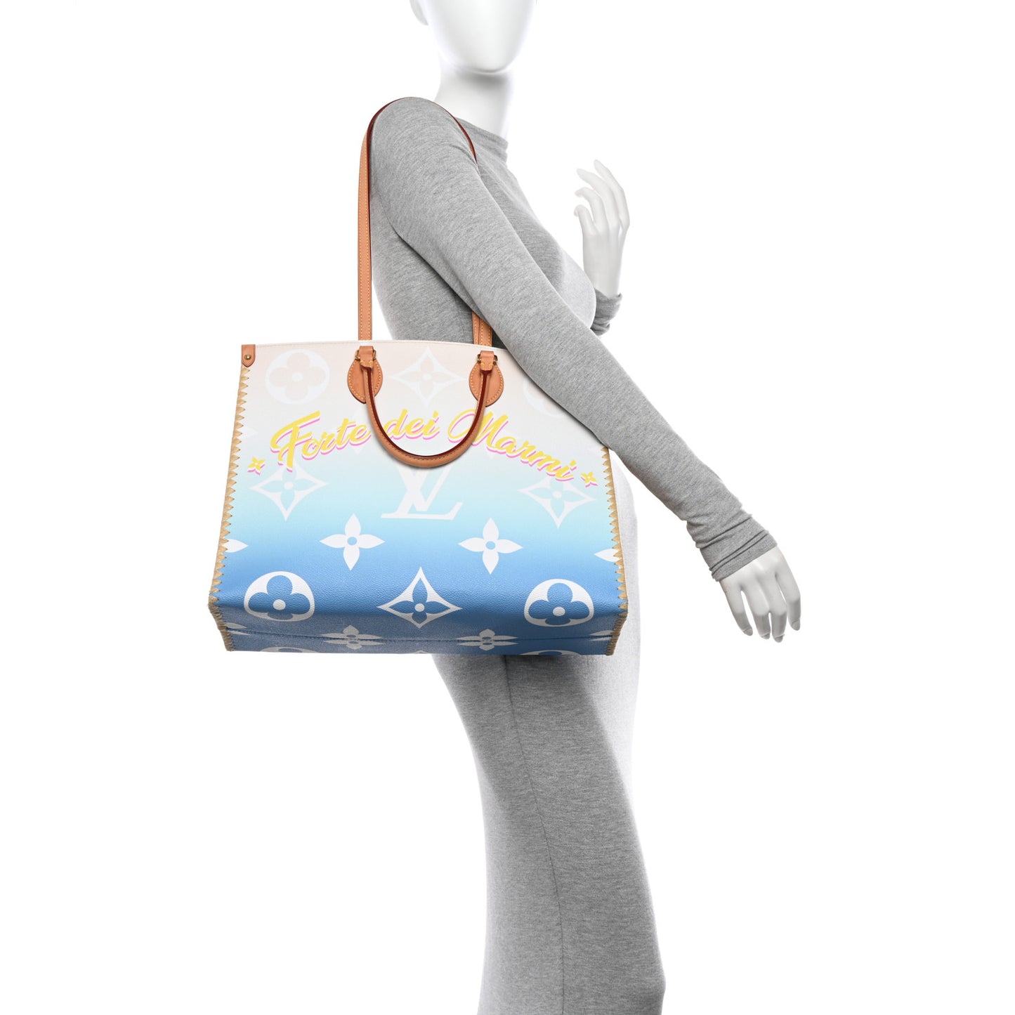 Monogram Giant Raffia Forte Dei Marmi By The Pool Onthego GM Blue