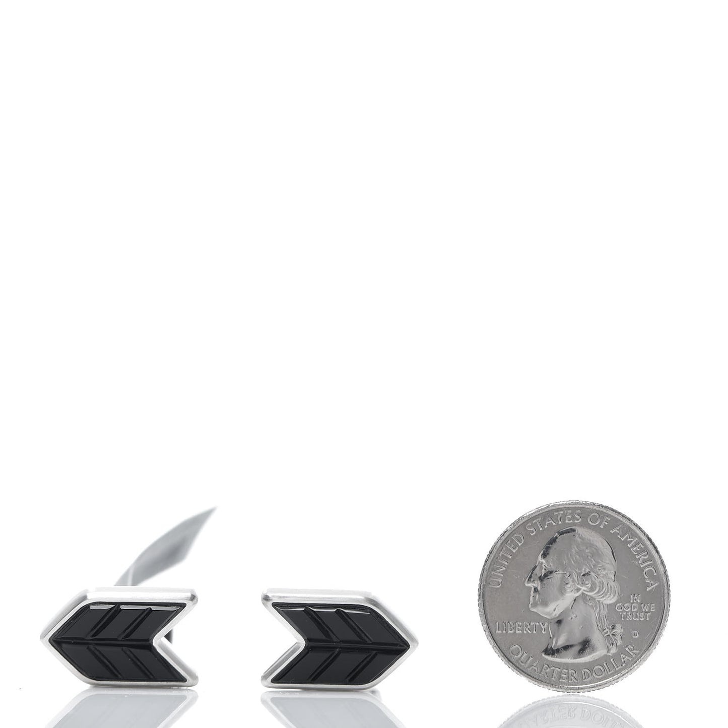 Sterling Silver Black Onyx Chevron Stone Cufflinks