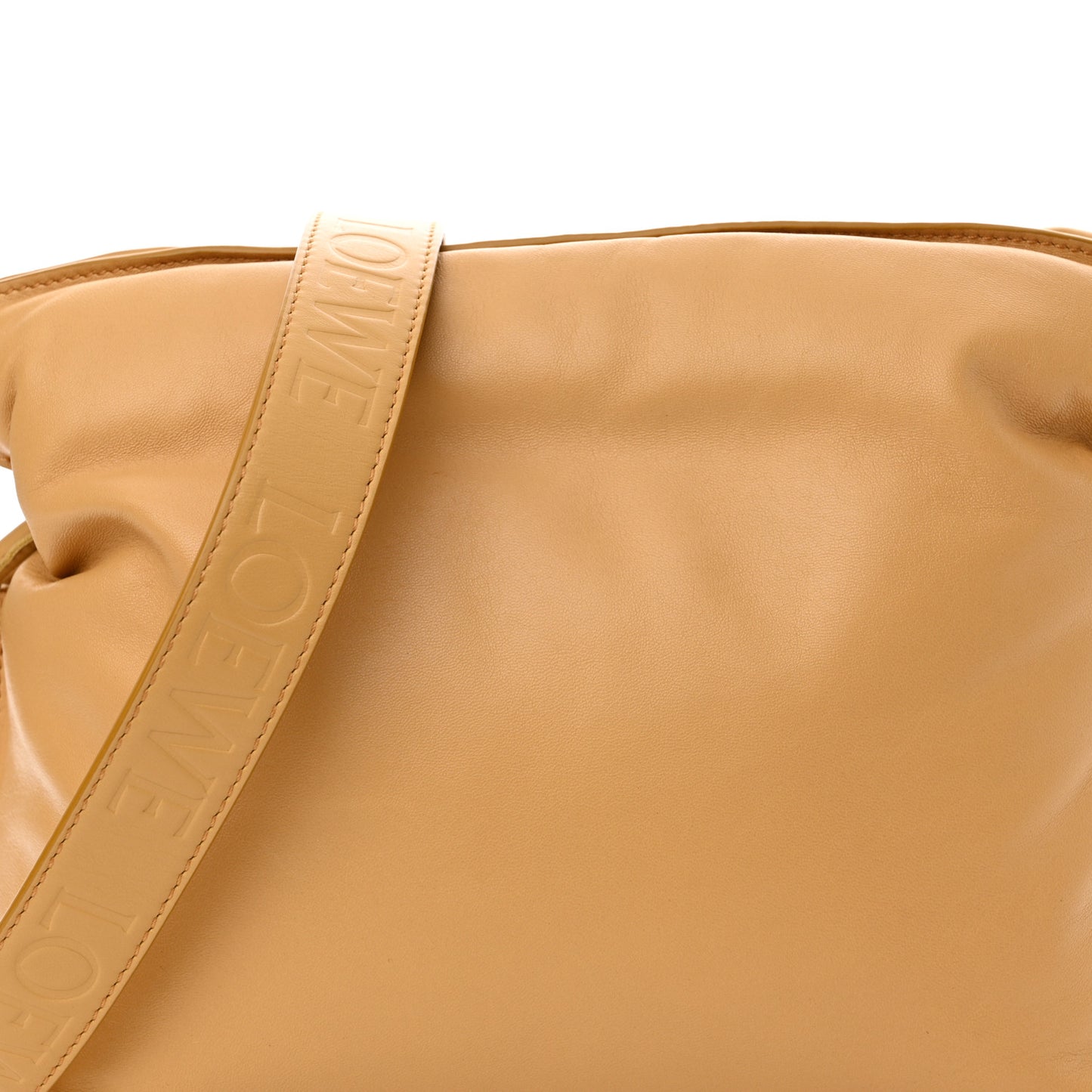 Calfskin Flamenco Puffer Knot Bag Camel