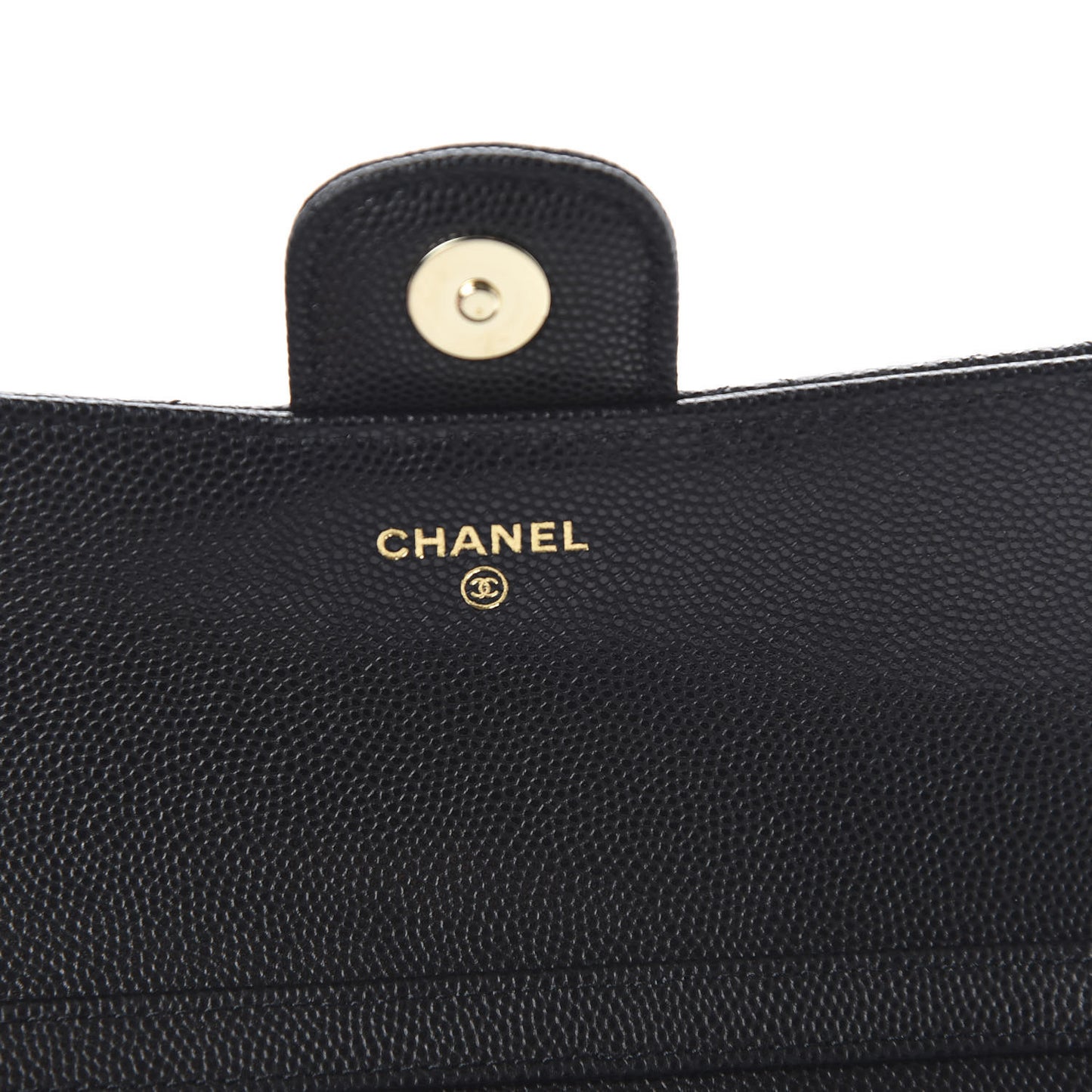 Caviar Quilted Glasses Case With Chain Black