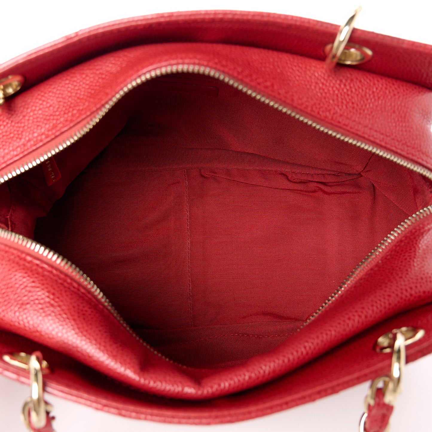 Caviar Quilted Petit Timeless Shopping Tote PTT Red