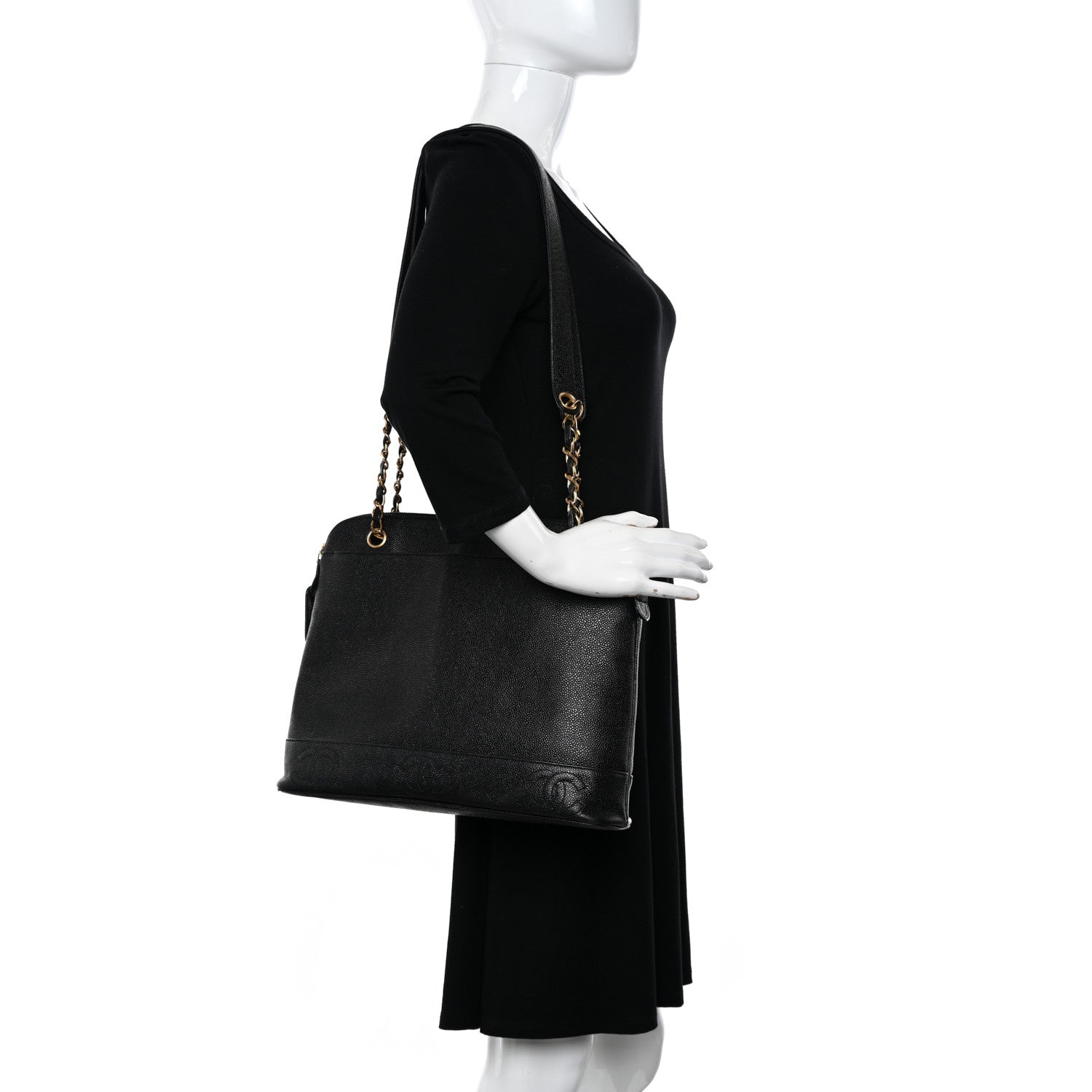 Chanel Caviar CC Shoulder Bag Black 2 of 12