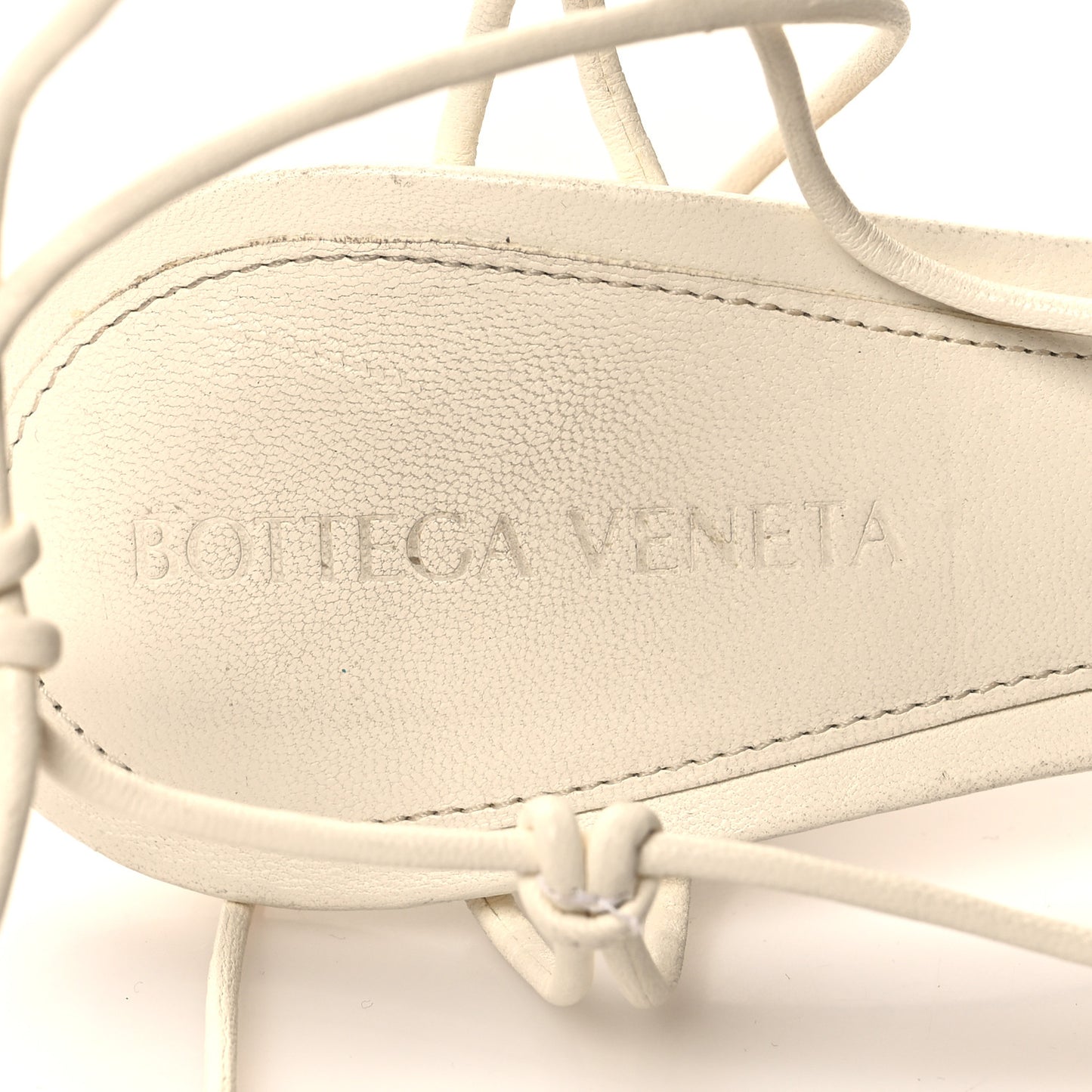 Nappa Dot Ankle Tie Sandals 39 White