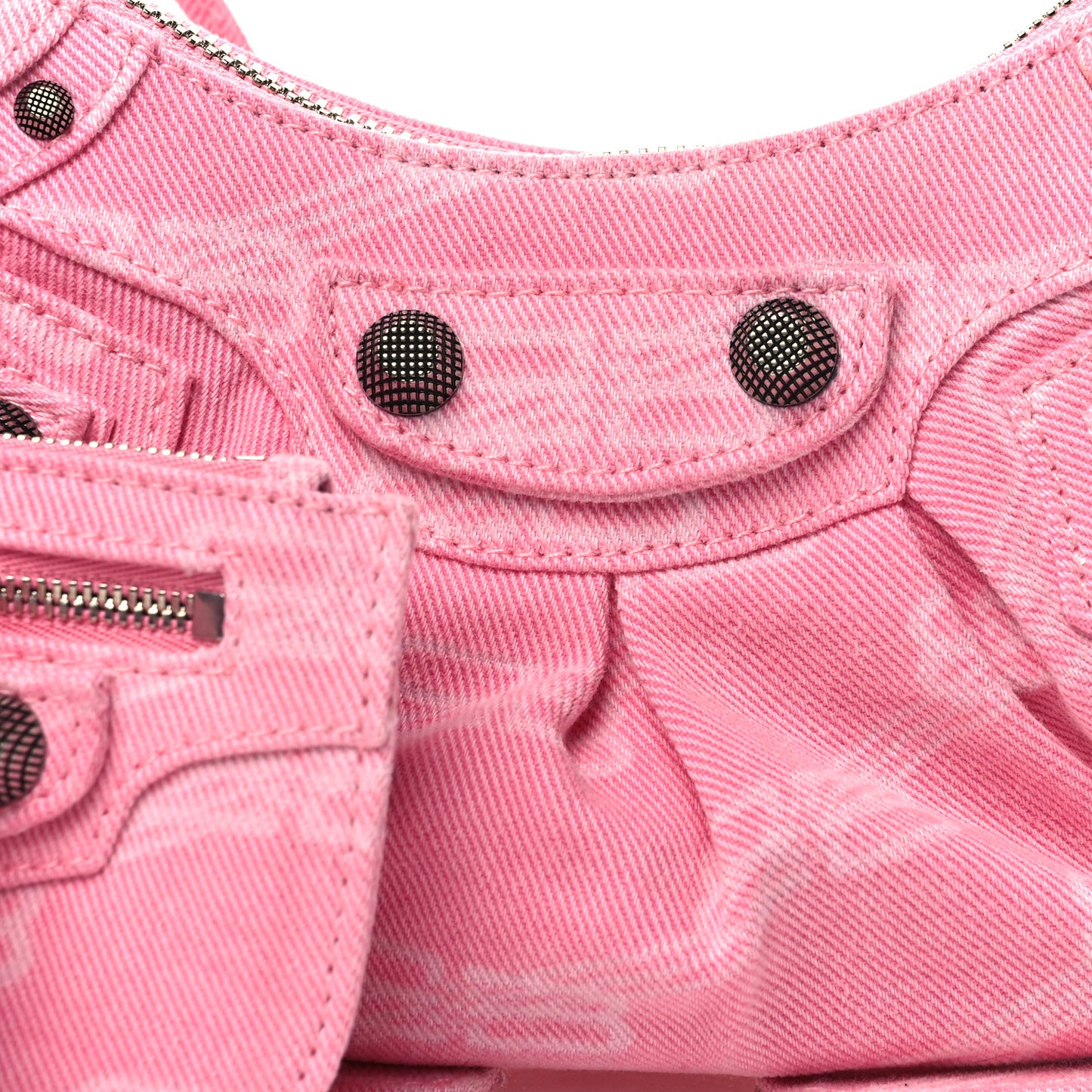 Denim BB Monogram Le Cagole Shoulder Bag XS Pink