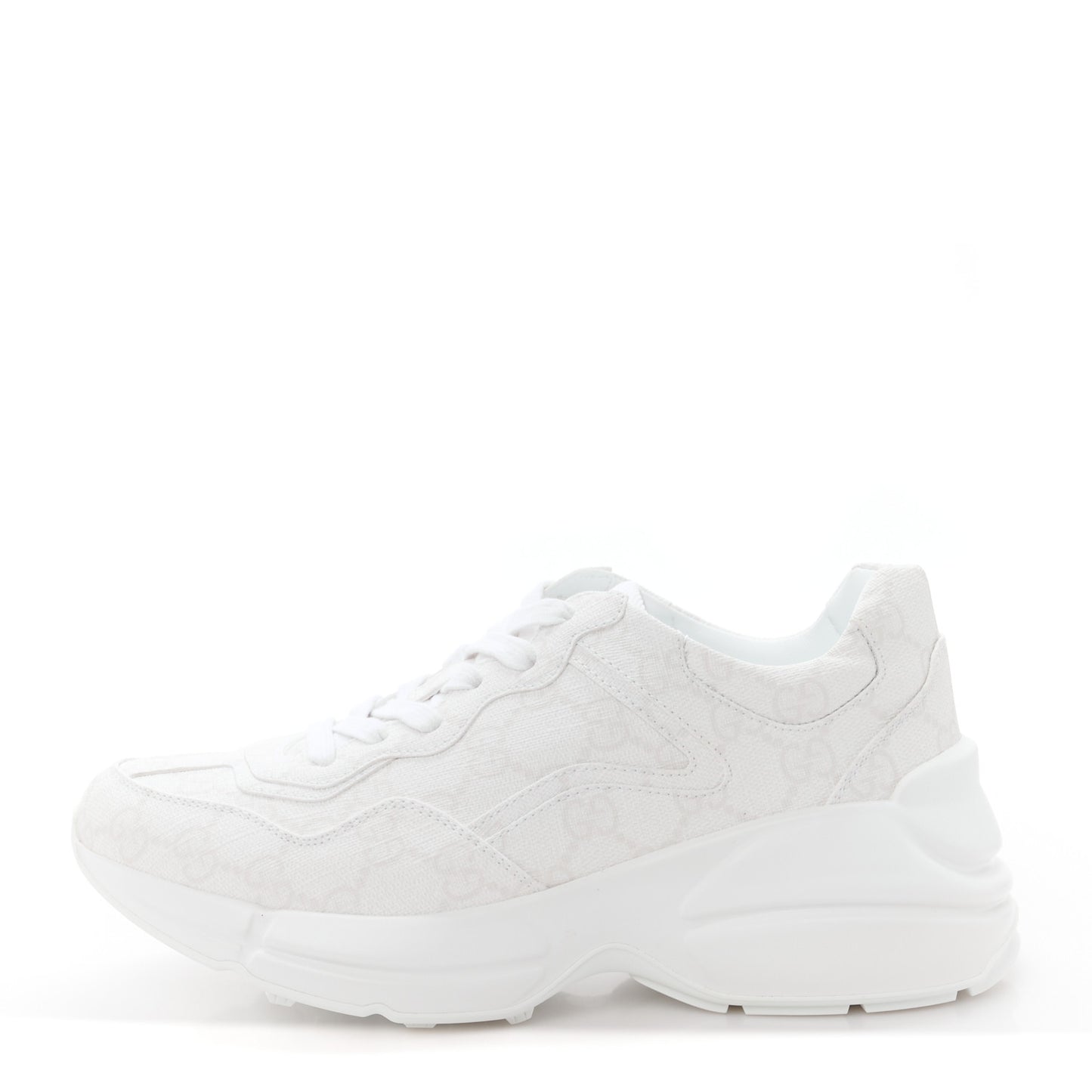 GG Supreme Monogram Womens Rhyton Sneakers 36.5 White