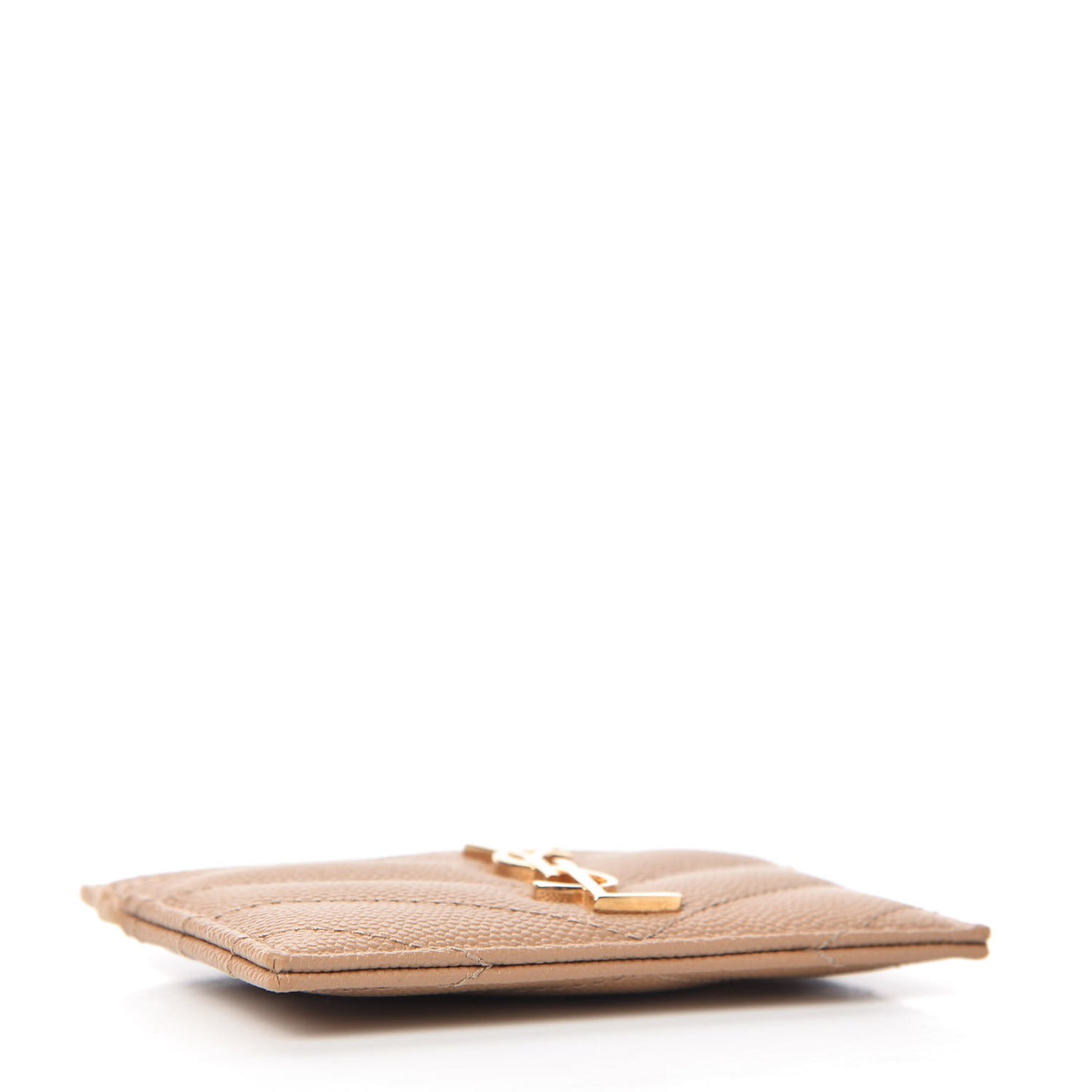 Grain De Poudre Matelasse Chevron Monogram Credit Card Case Cork