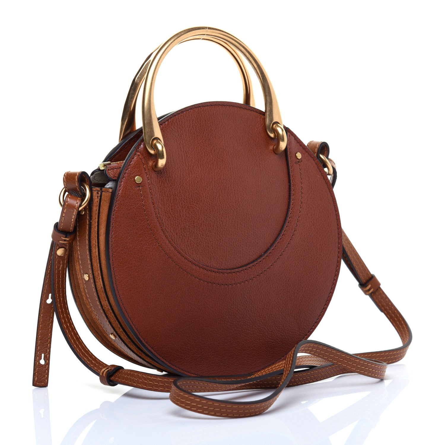 Chloe Shiny Goatskin Smooth Calfskin Suede Small Pixie Bag Saffron Red 3 of 10