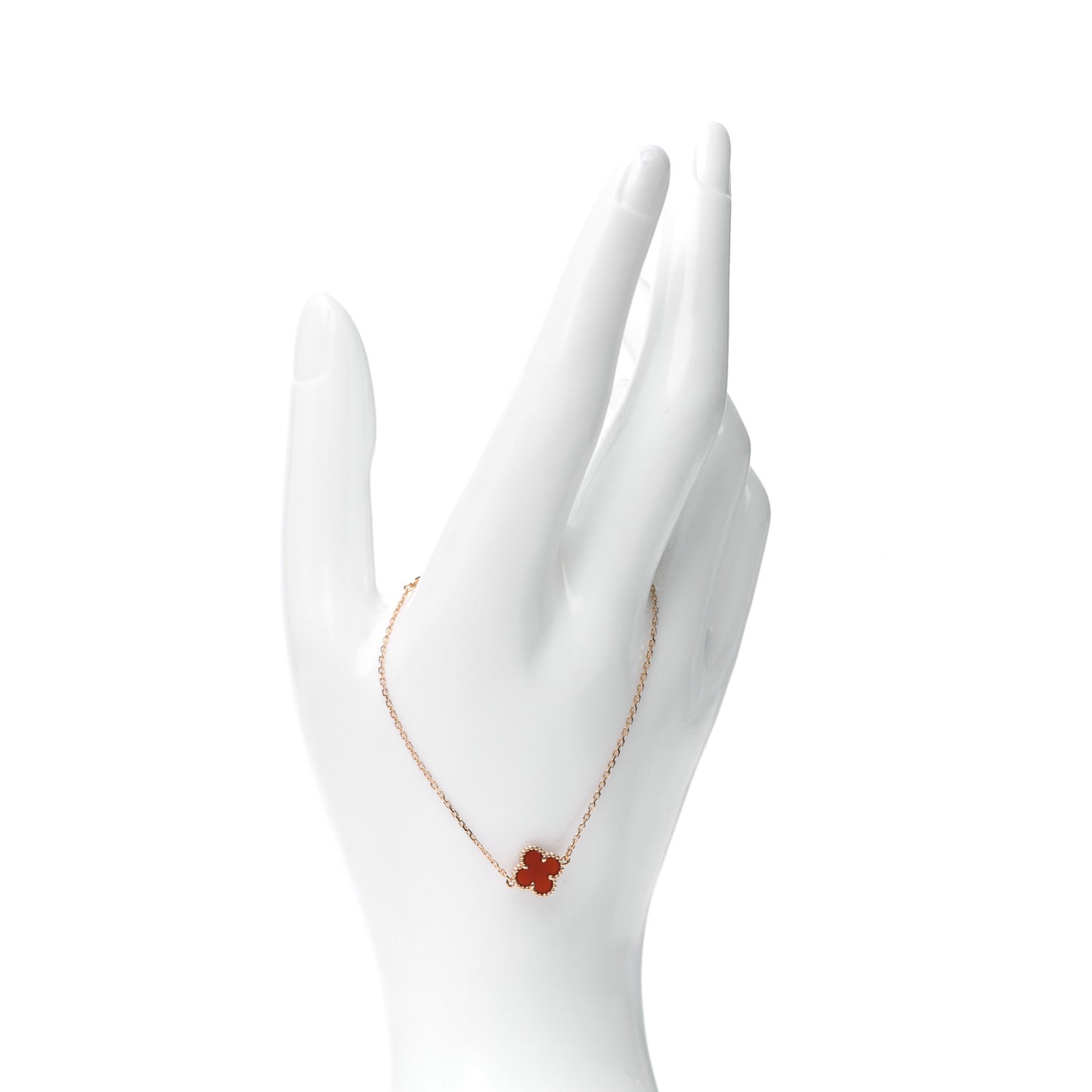 18K Rose Gold Carnelian Sweet Alhambra Bracelet