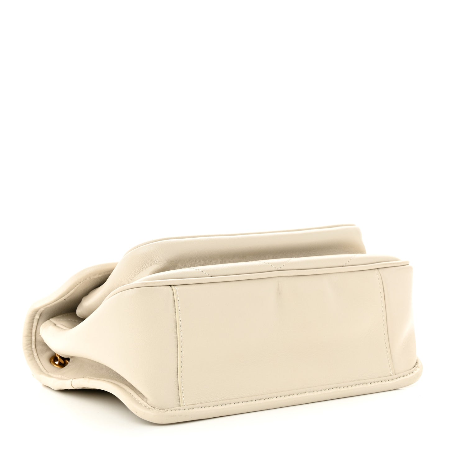 Lambskin Matelasse Monogram Baby Niki Chain Satchel Ivory