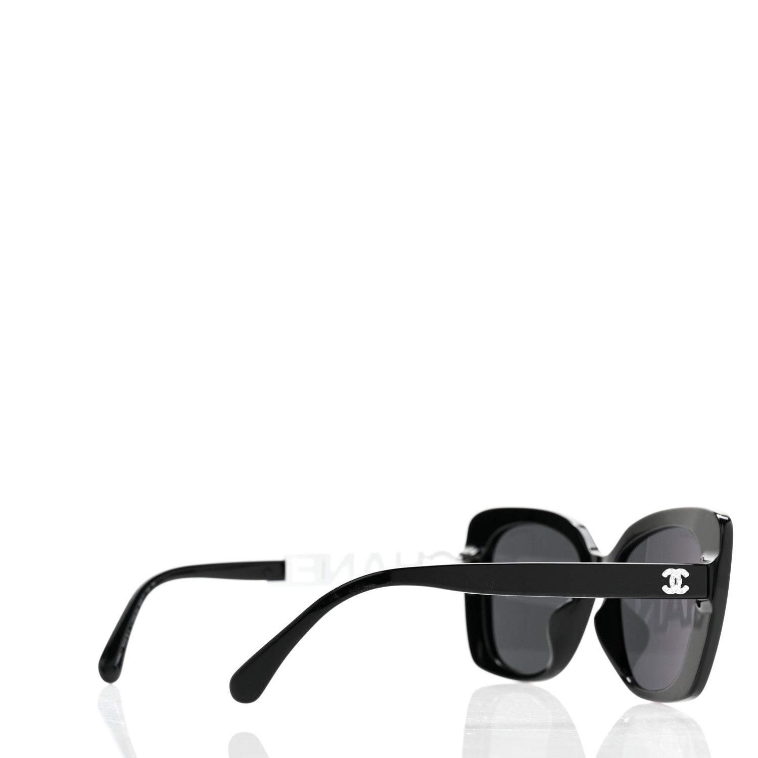 Chanel Acetate Strass Square Sunglasses 5422-B-A Black White 4 of 8