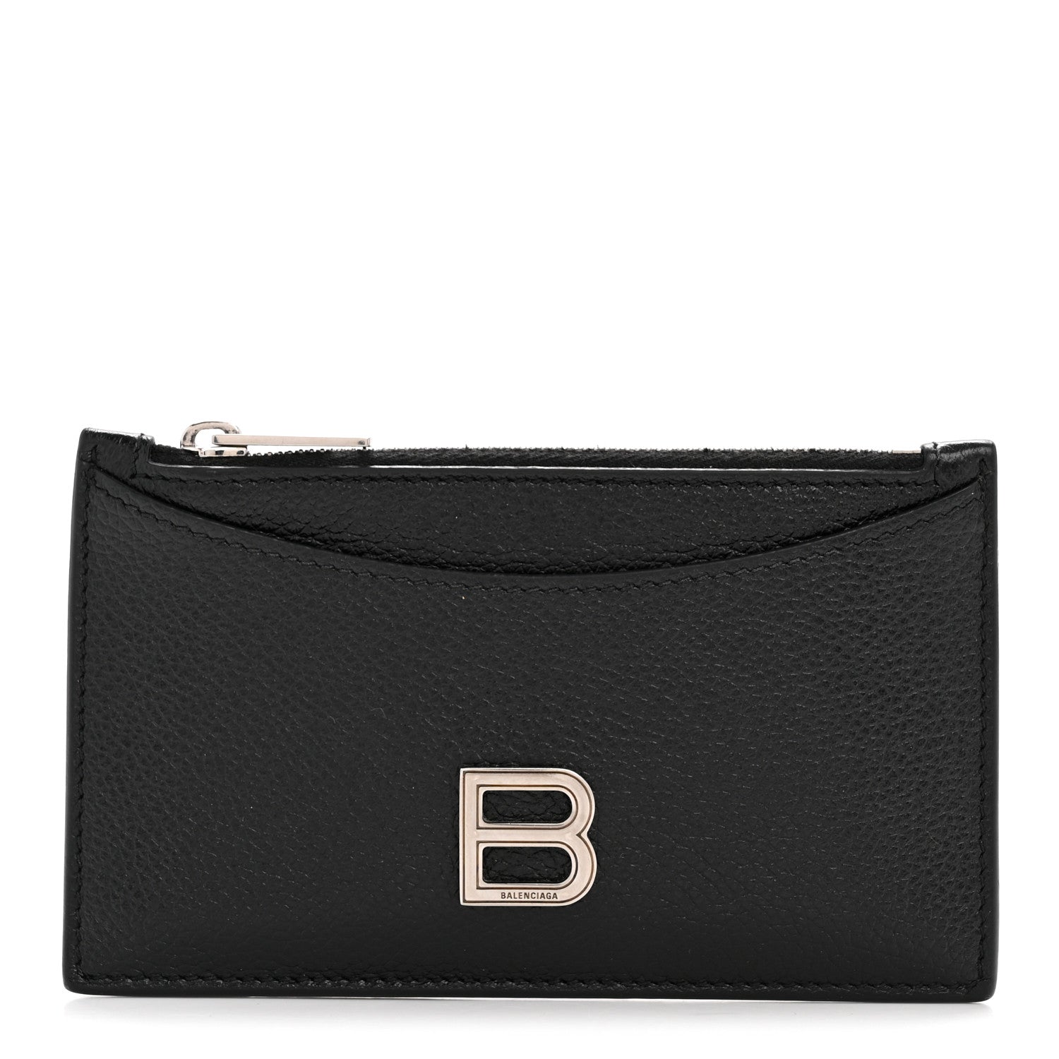 Balenciaga Calfskin Hourglass Long Coin Case Card Holder Black