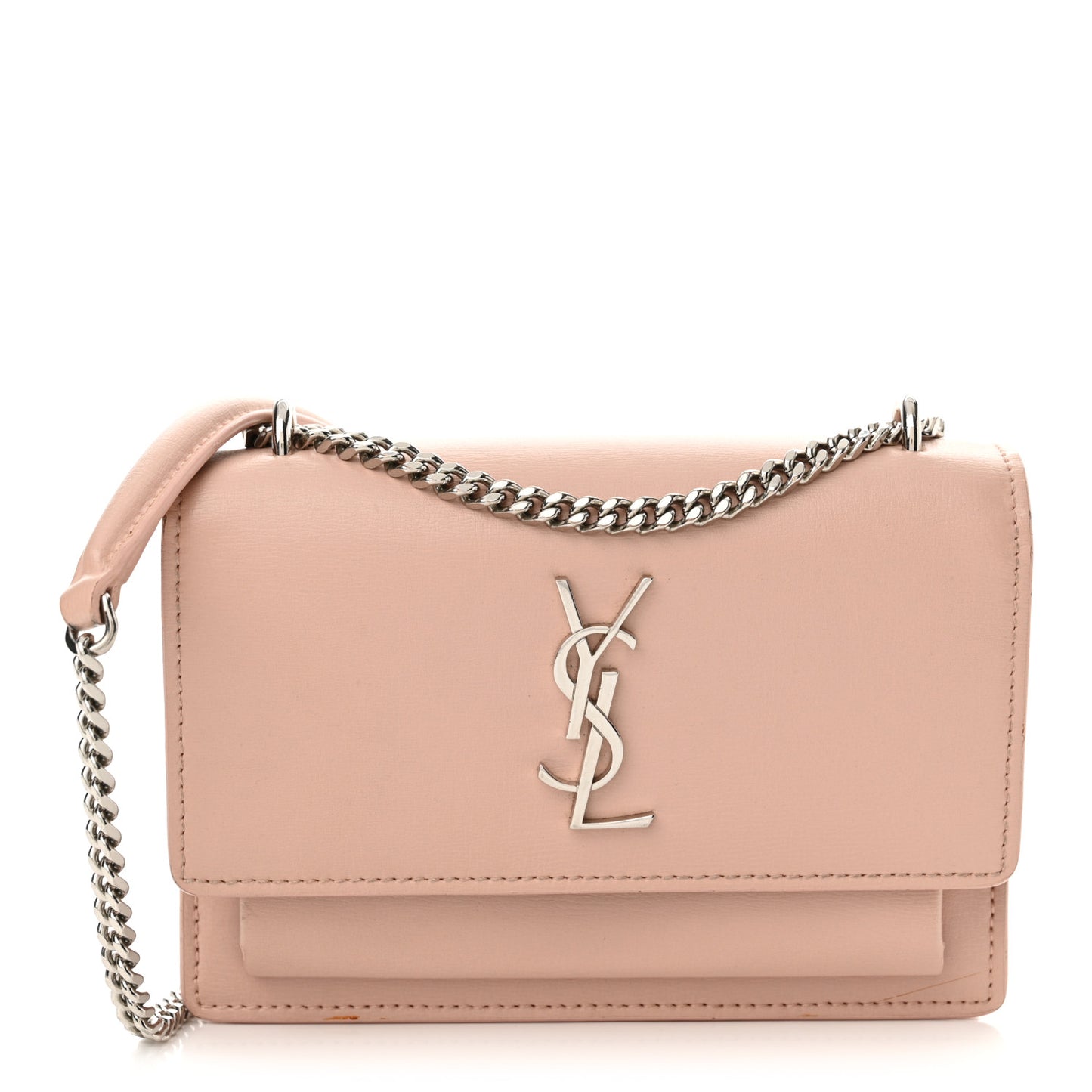 Calfskin Monogram Sunset Chain Wallet Light Pink