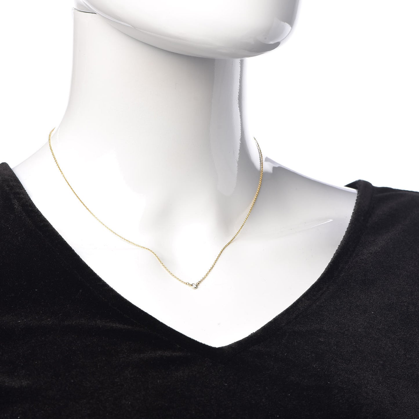 18K Yellow Gold Diamond .05ct Elsa Peretti Diamonds by the Yard Pendant Necklace