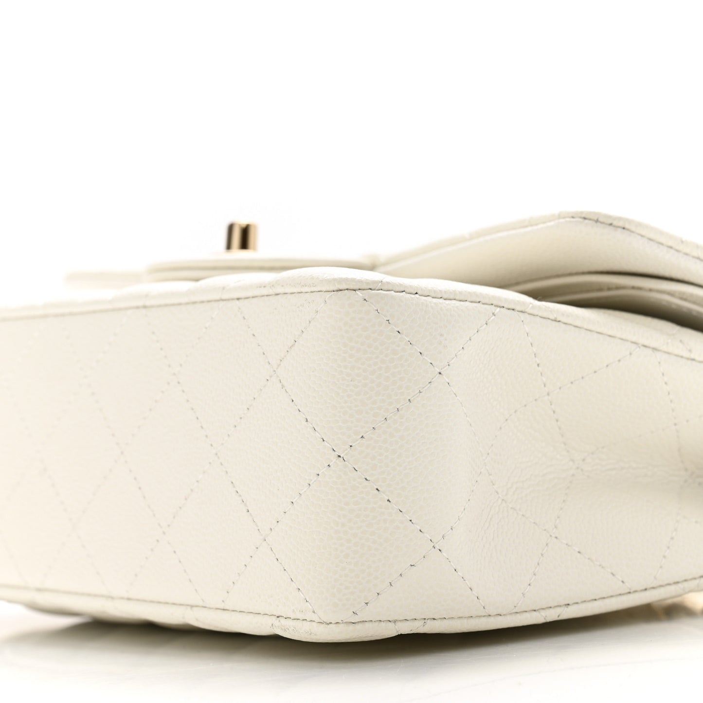 Caviar Quilted Small Double Flap White