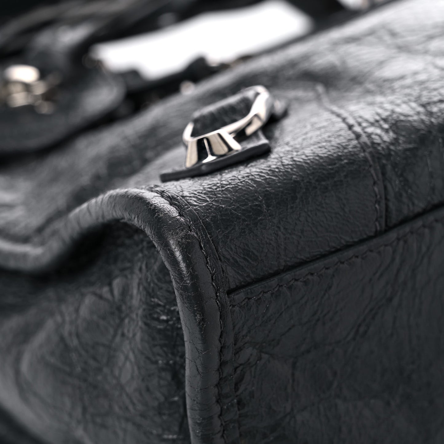 Agneau Classic Silver Hardware S City Gris Fossile