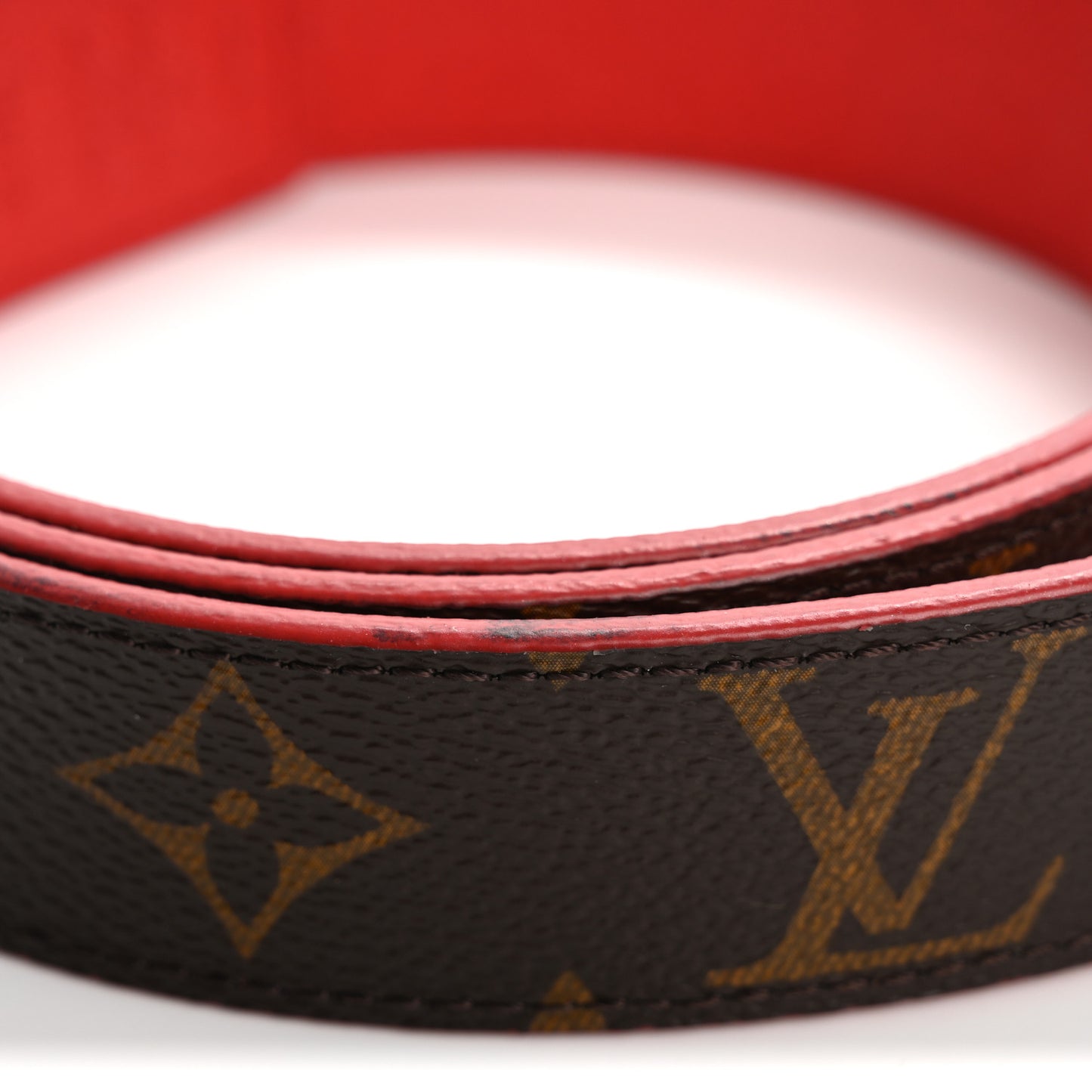 Monogram 30mm LV Initiales Reversible Belt 90 36 Coquelicot